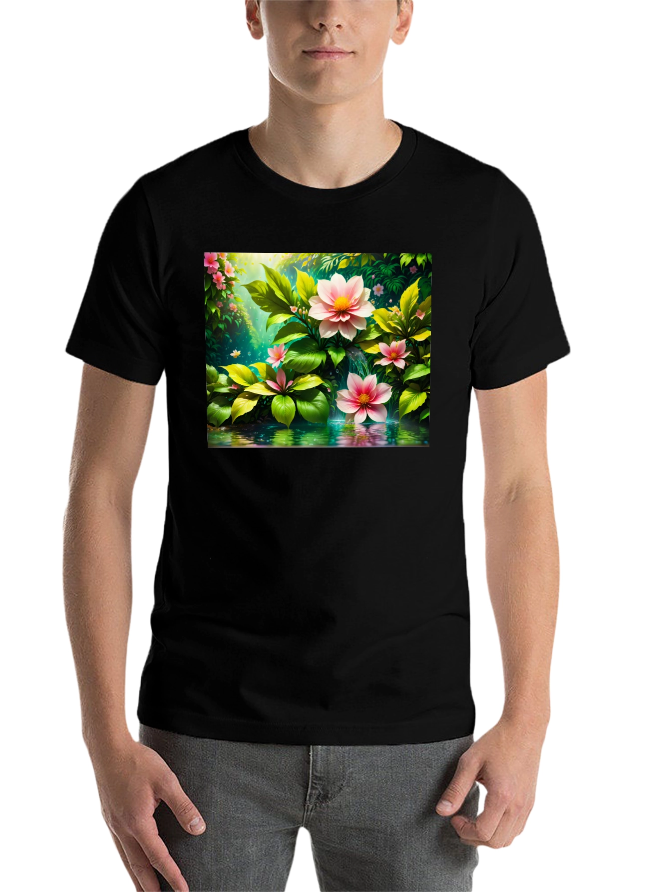 Black Floral Bloom T-Shirt - Nature Inspired Tee view 7