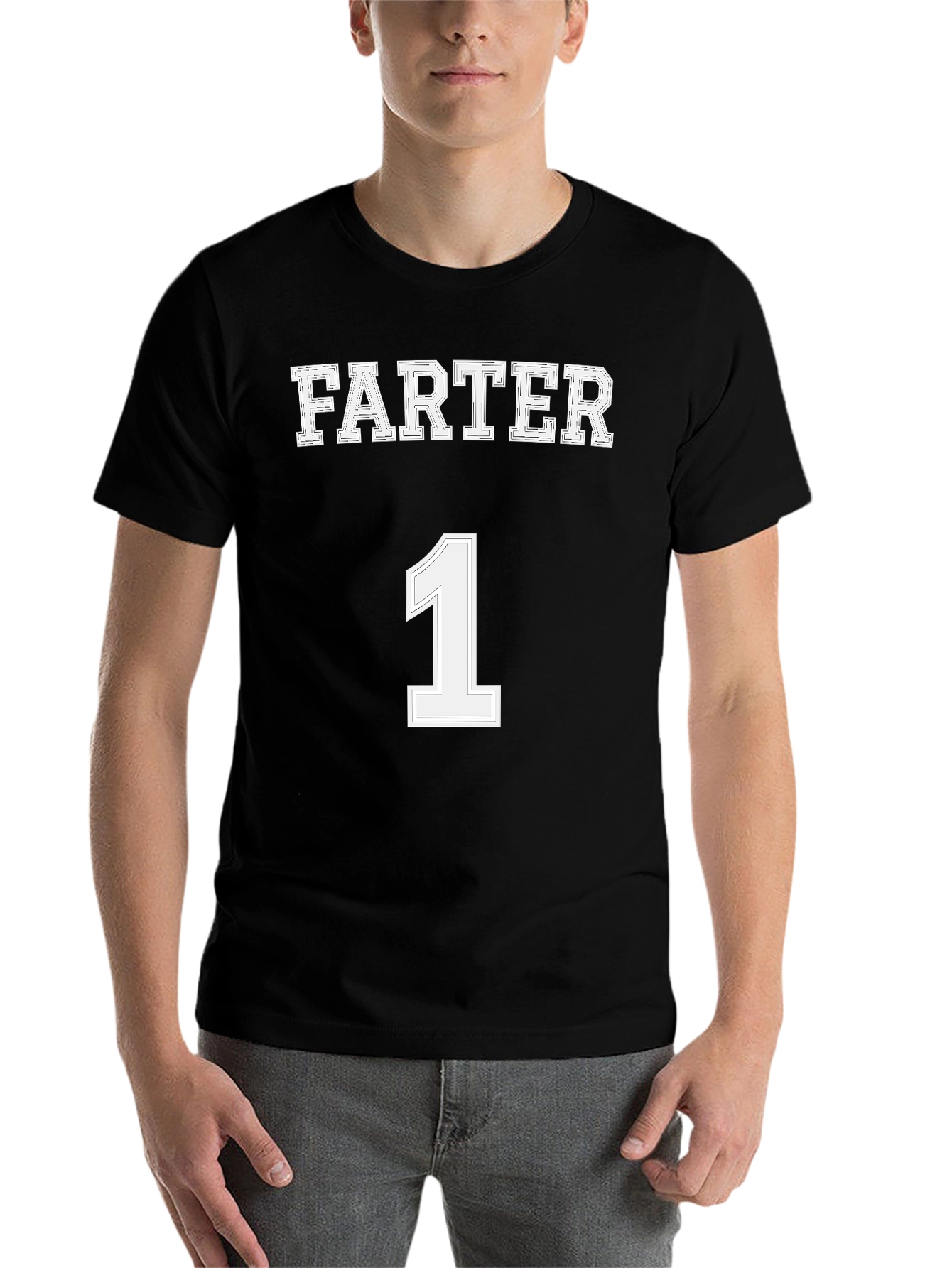 Black Farter Number 1 Novelty T-Shirt view 7