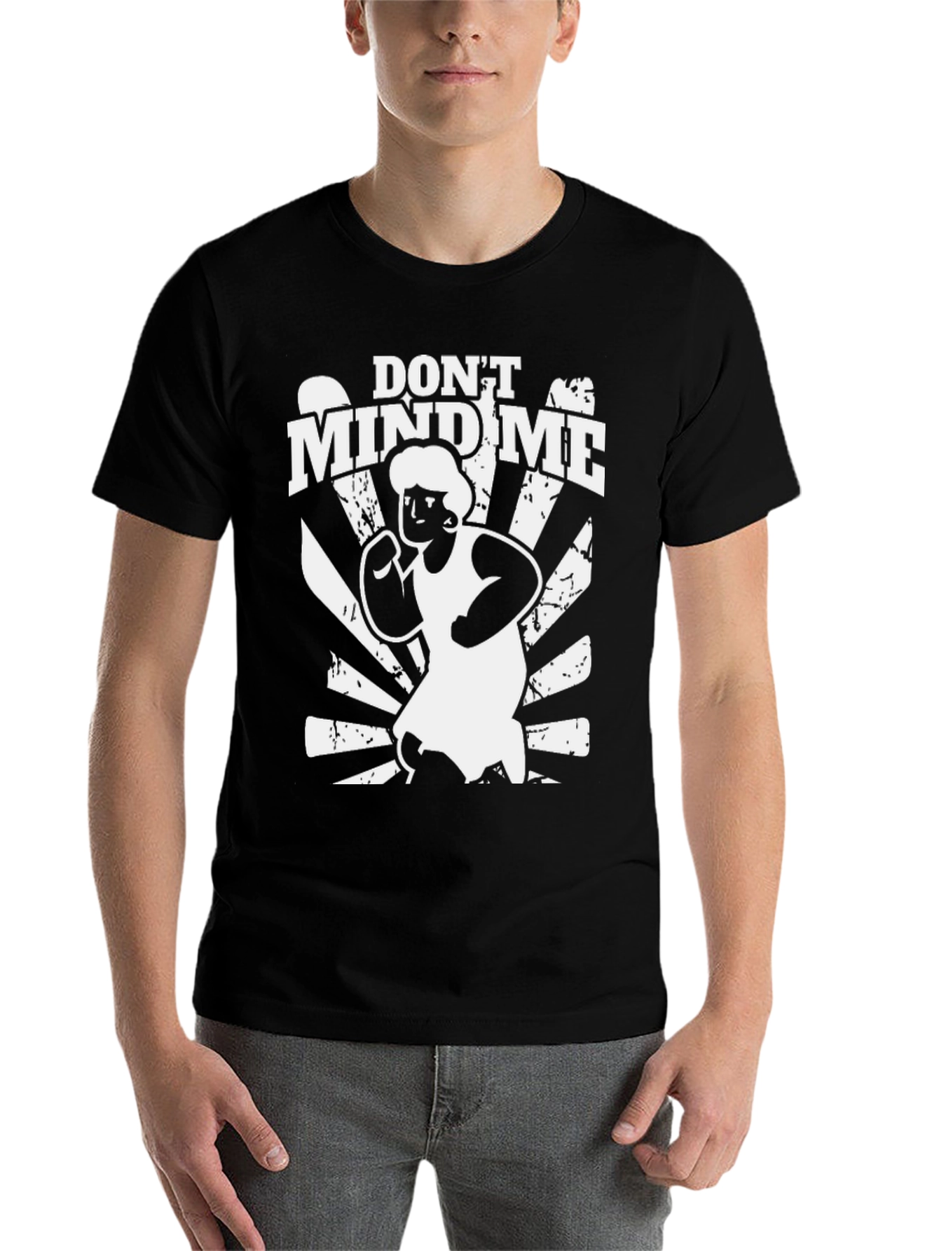 Black Don't Mind Me Funny Graphic Tee view 7