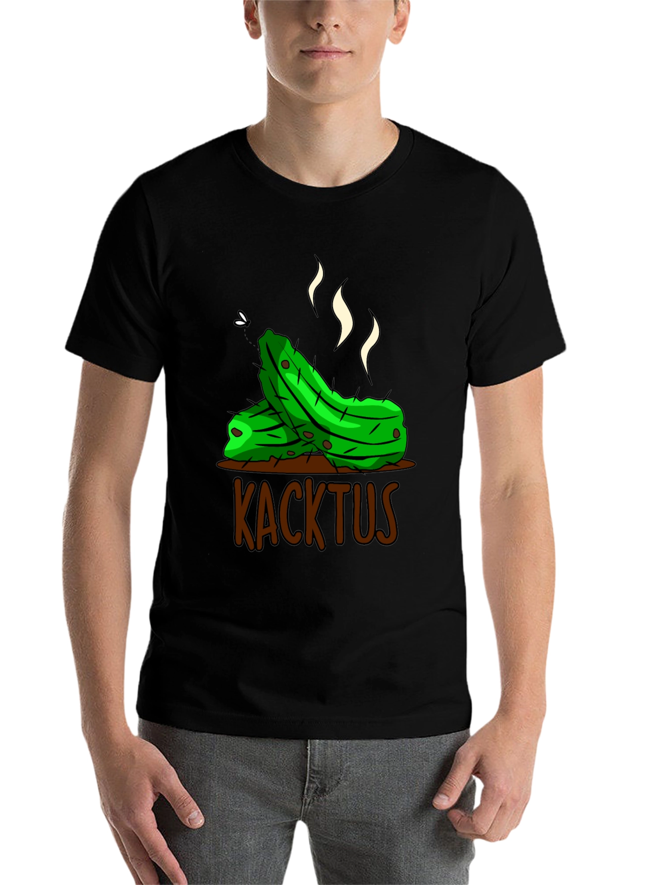 Black Humorous 'Kacktus' Graphic T-Shirt - Unique Novelty Tee view 7