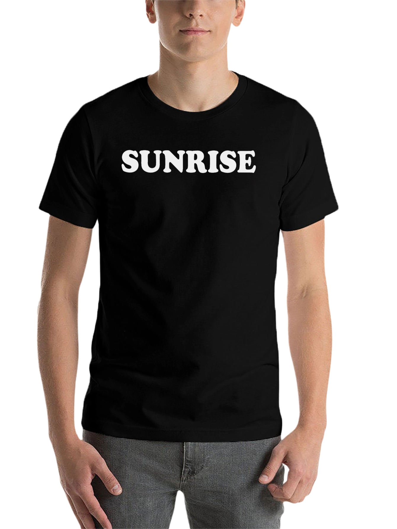 Black Sunrise Graphic Tee - Classic Black Cotton T-Shirt view 7