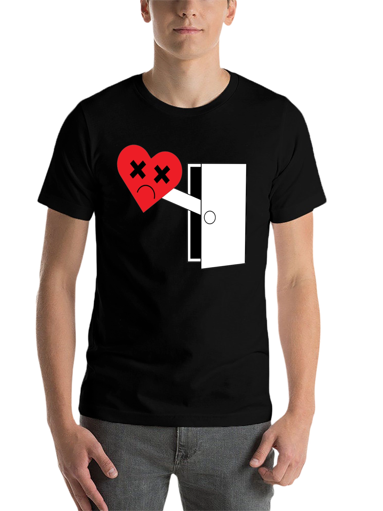 Black Heartbreak Tee - Funny Graphic T-Shirt for Men view 7