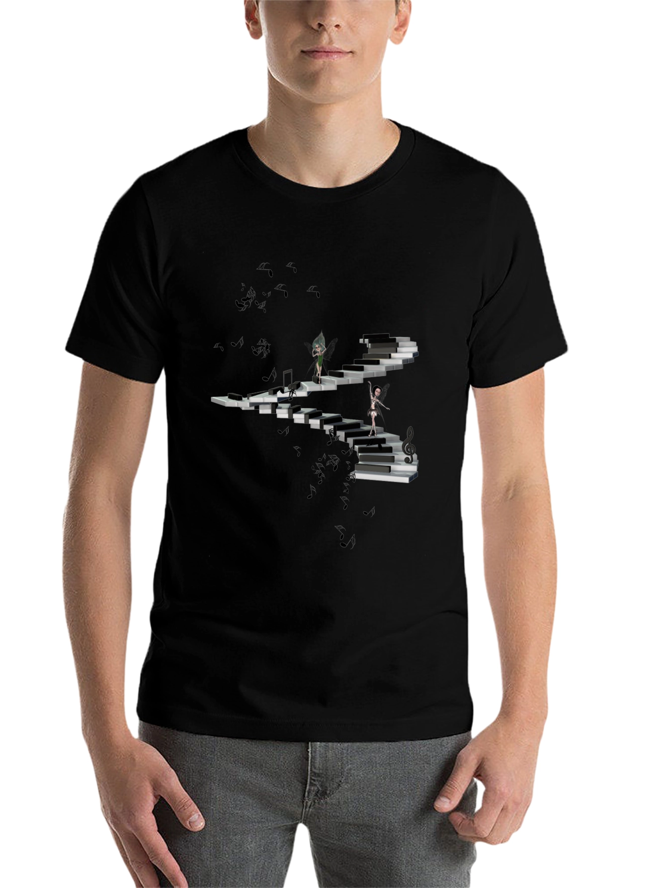 Black Piano Stairway T-Shirt view 7