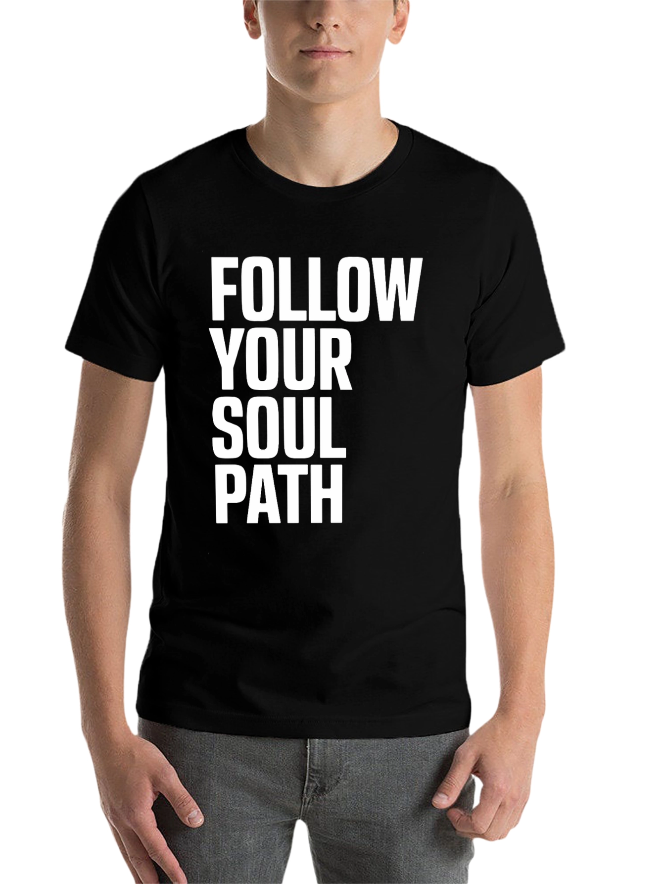 Black Follow Your Soul Path Black T-Shirt view 7