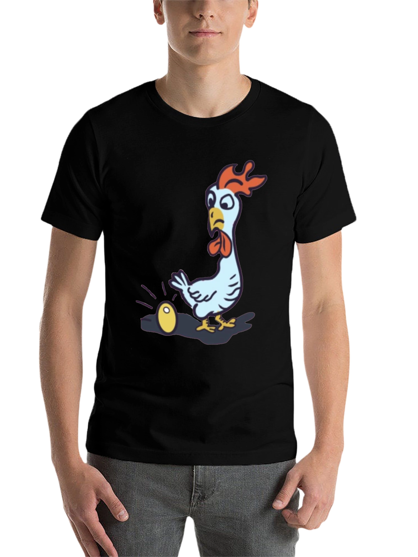 Black Funny Chicken Golden Egg Black T-Shirt view 7