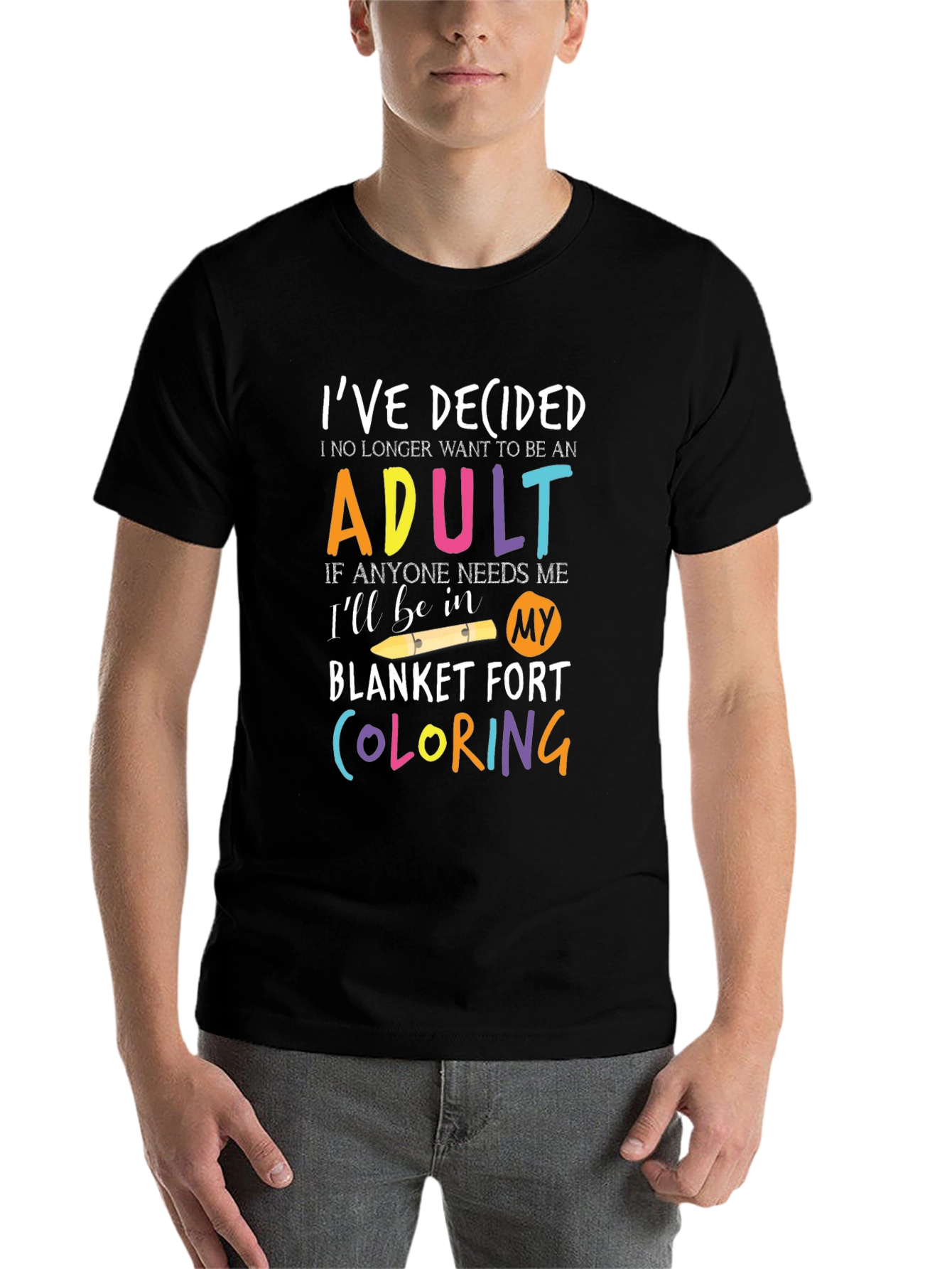 Black Funny Adulting T-Shirt view 7