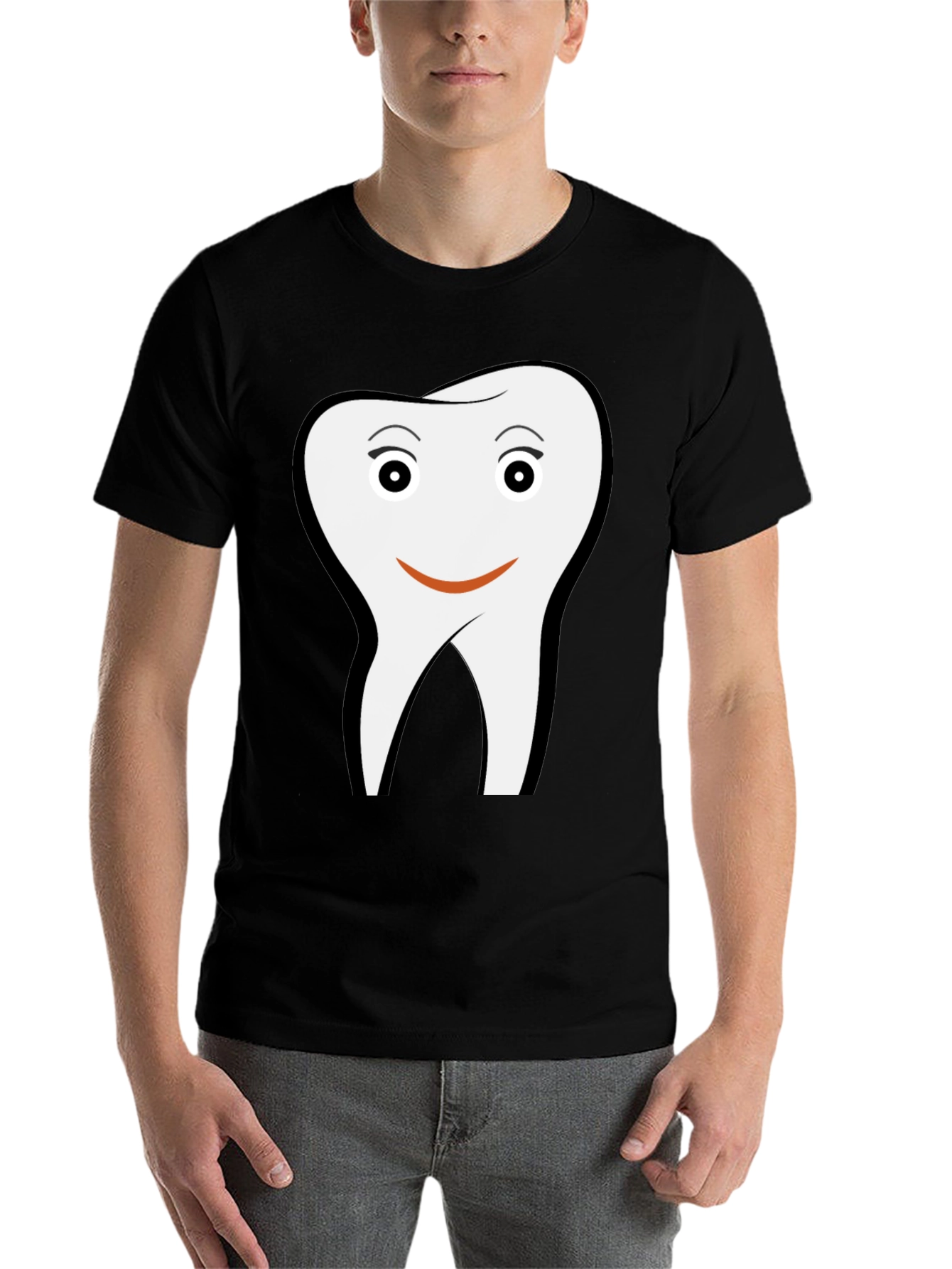 Black Funny Tooth Graphic Black T-Shirt view 7