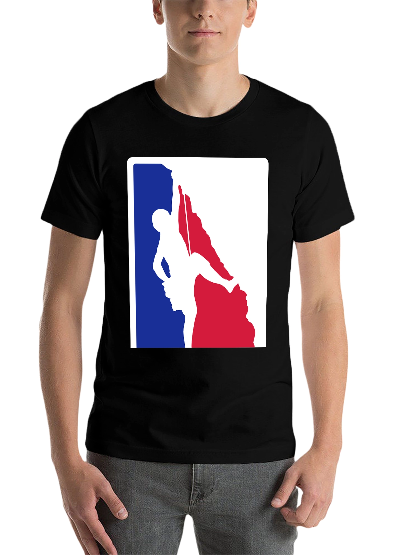 Black Climbing Graphic T-Shirt - Black Cotton Blend view 7