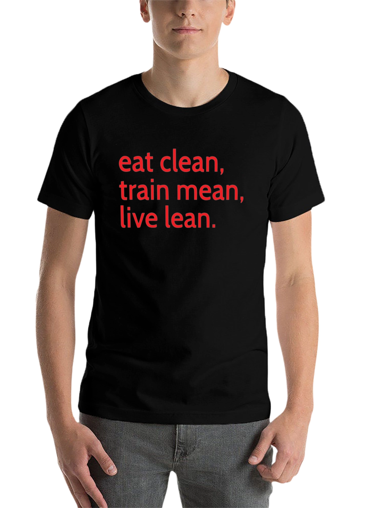 Black Eat Clean Train Mean Live Lean Black Tee view 7