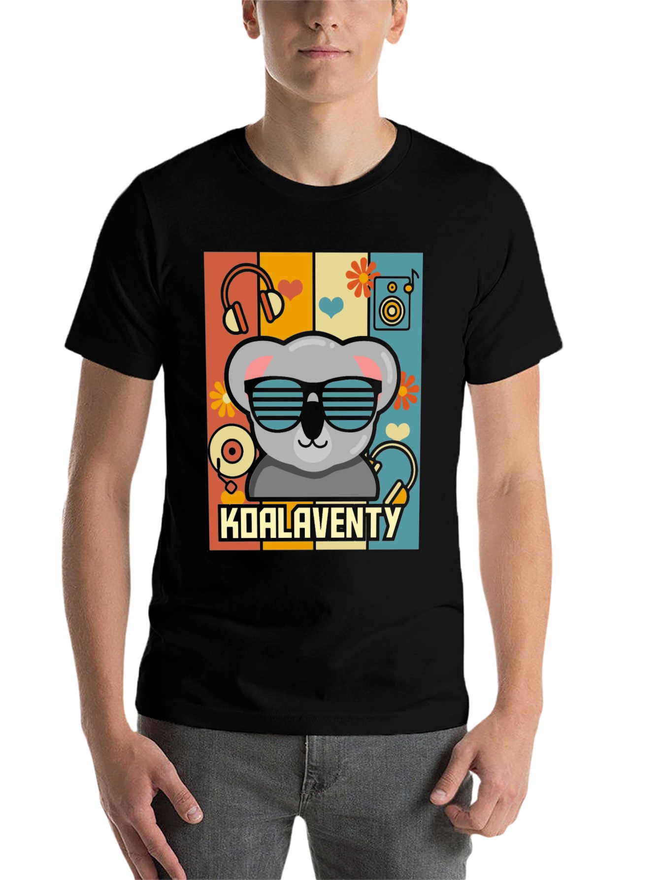 Black Koalaventy Music Lover T-Shirt view 7
