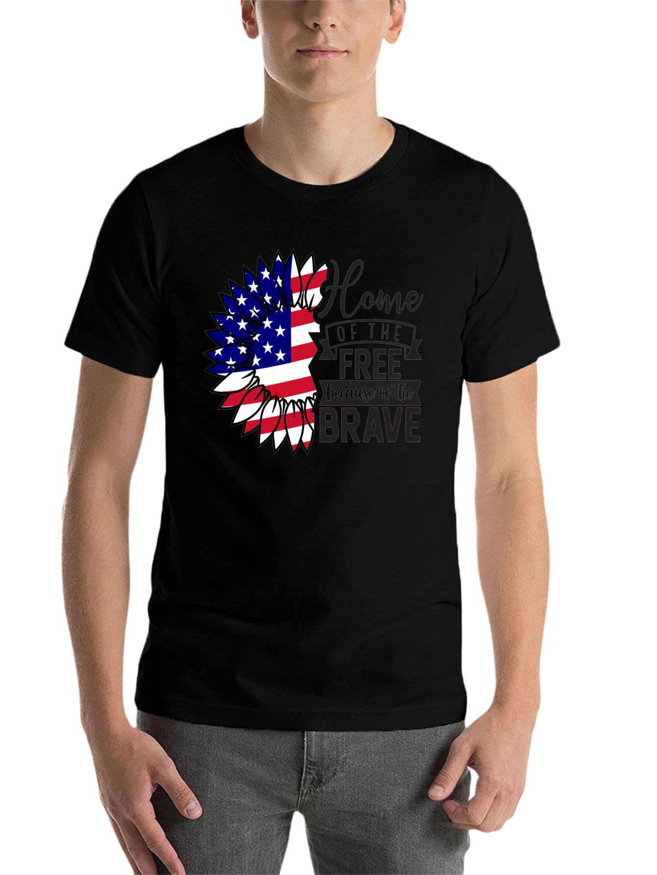Black Patriotic Sunflower T-Shirt view 7