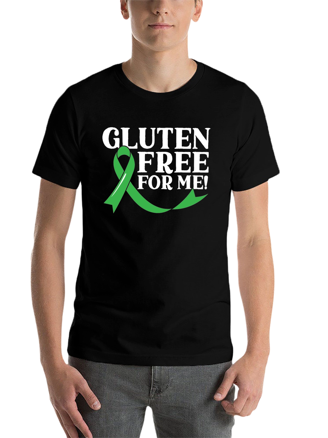 Black Gluten Free Awareness Ribbon T-Shirt view 7