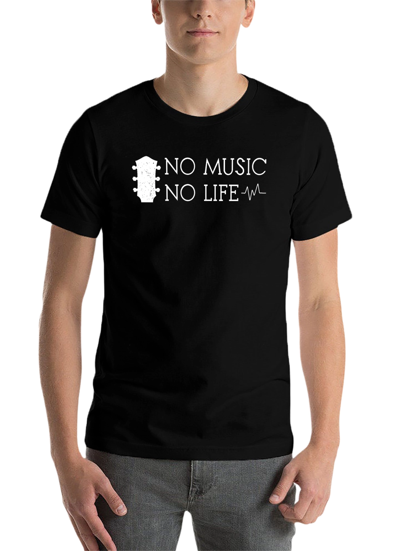 Black No Music No Life Graphic Tee view 7