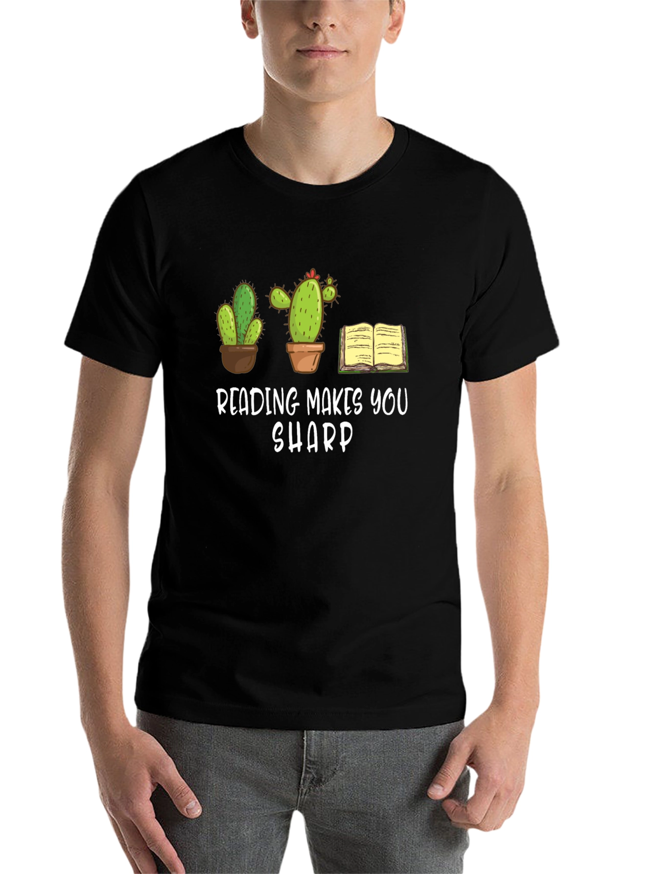 Black Reading Makes You Sharp Graphic Tee view 7