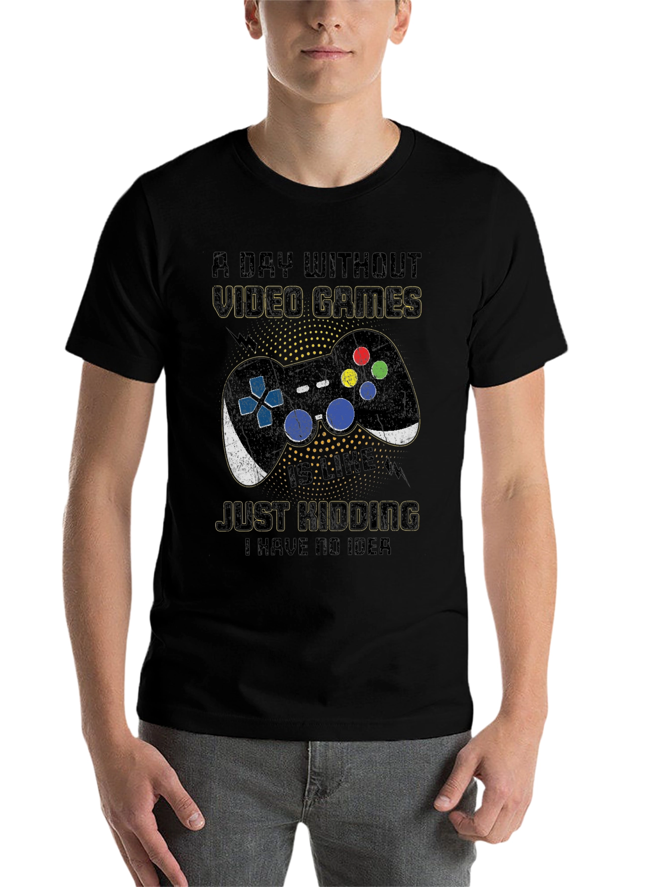Black Funny Video Game T-Shirt - A Day Without Games view 7