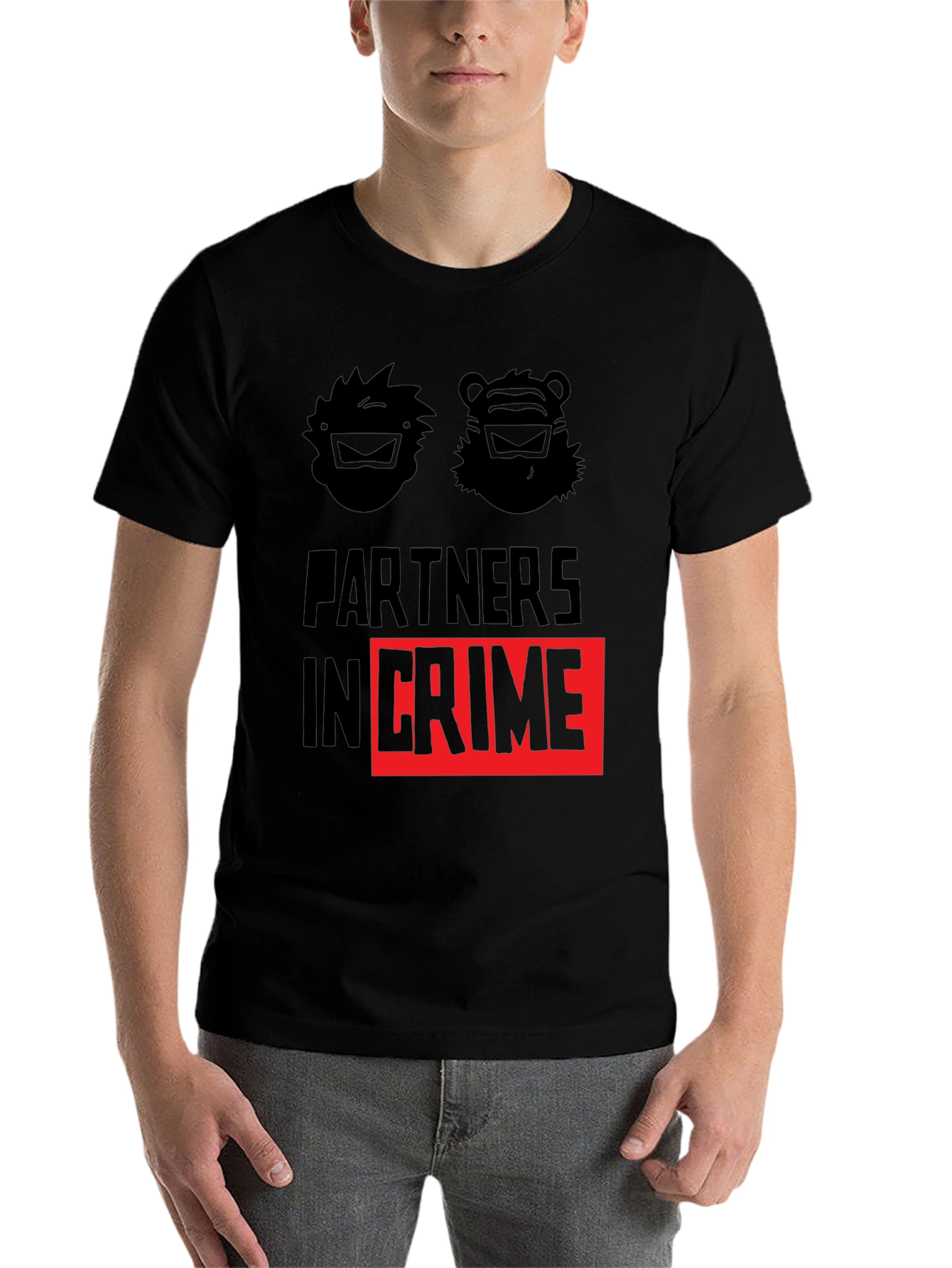 Black Partners in Crime Graphic T-Shirt - Black view 7