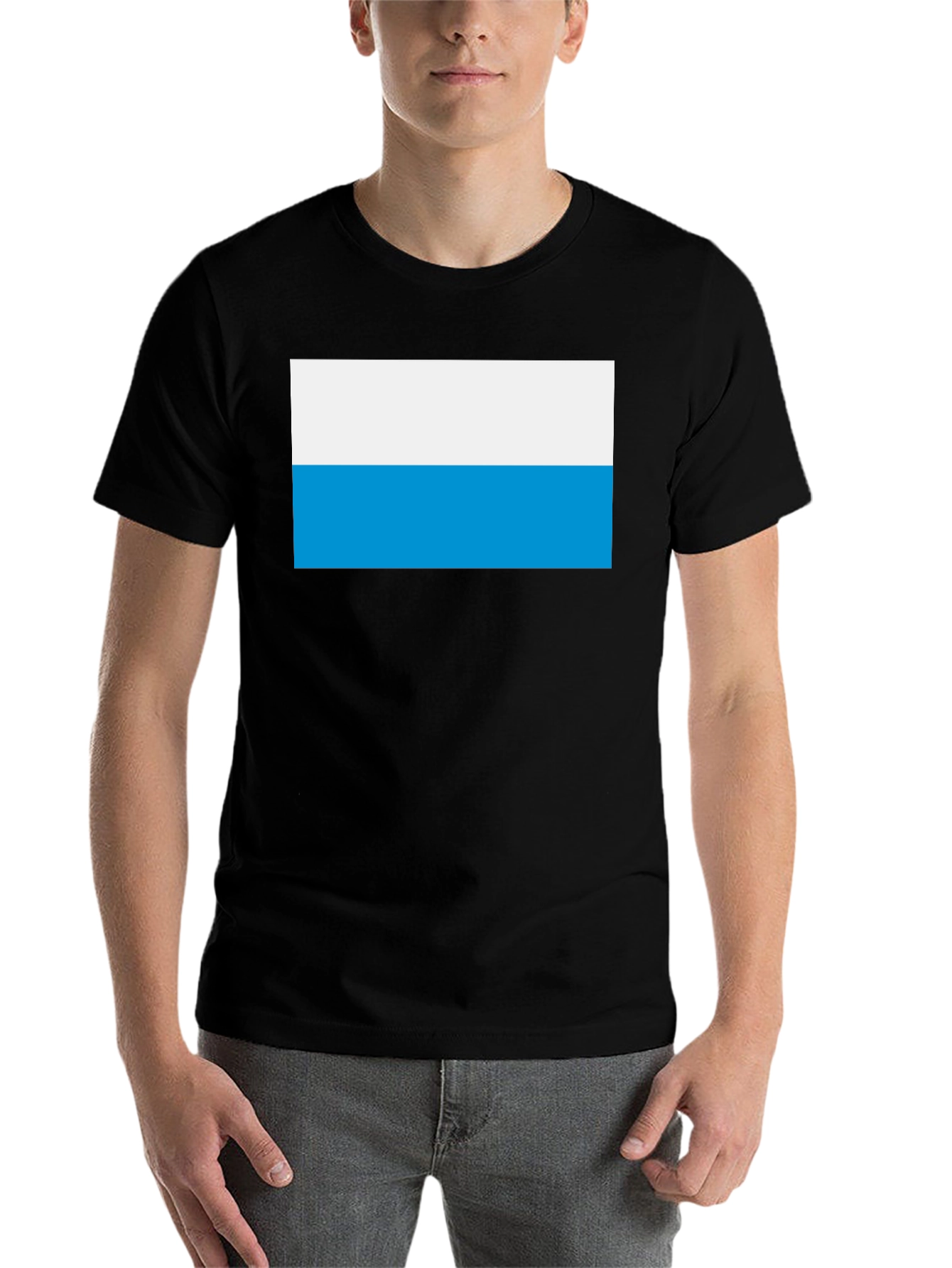 Black San Marino Flag T-Shirt - Black Cotton Tee view 7