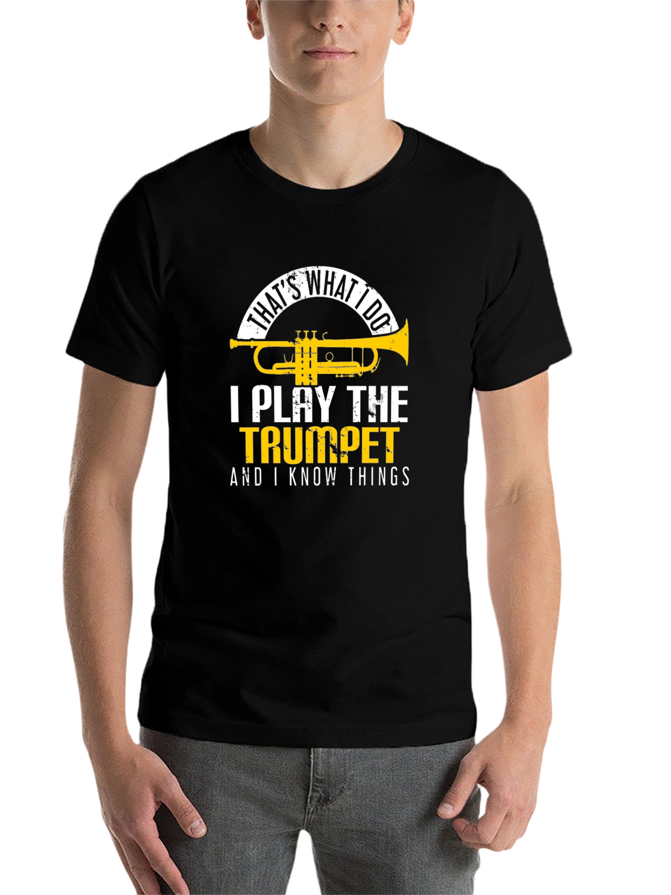 Black Trumpet Player T-Shirt: That's What I Do! view 7