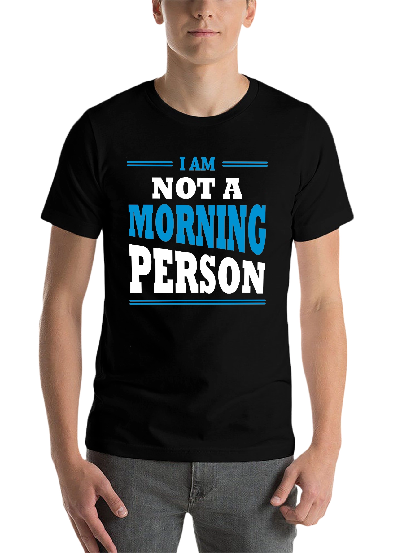 Black I am Not a Morning Person T-Shirt - Funny Slogan Tee view 7