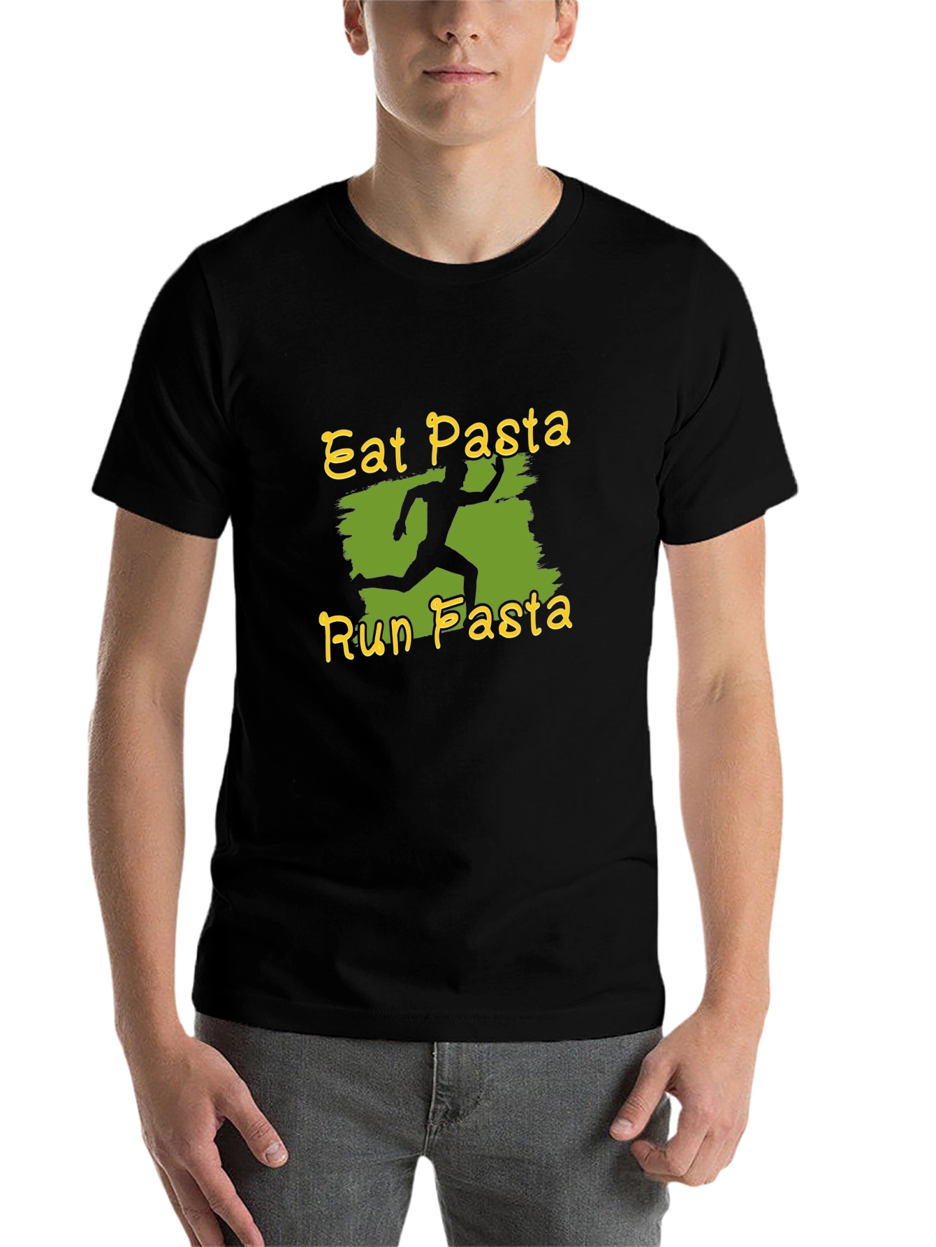Black Eat Pasta Run Pasta Black T-Shirt view 7