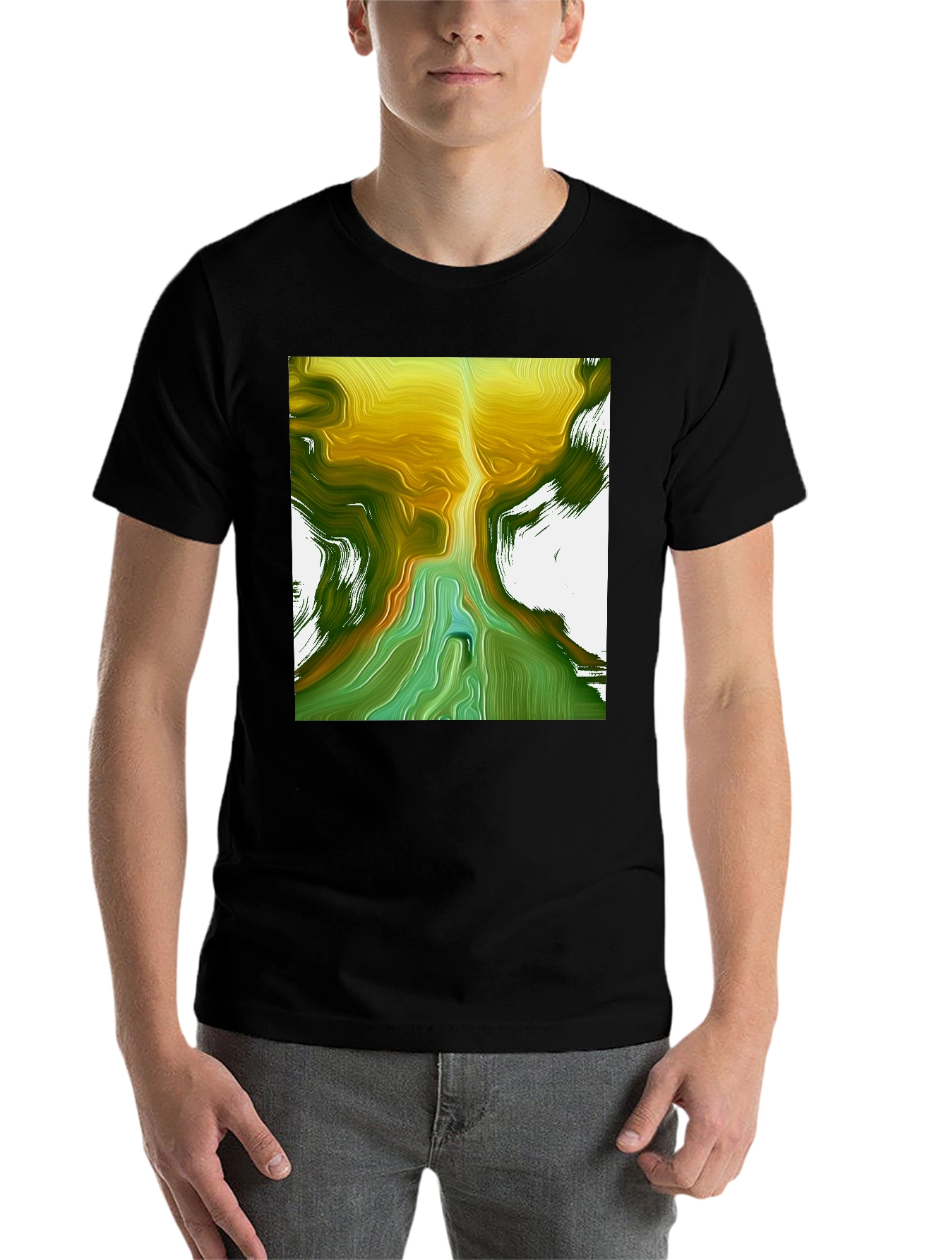 Black Abstract Art T-Shirt - Unique Design view 7