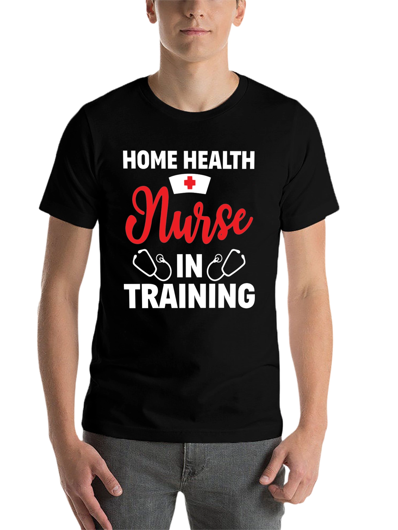 Black Home Health Nurse in Training Graphic T-Shirt view 7