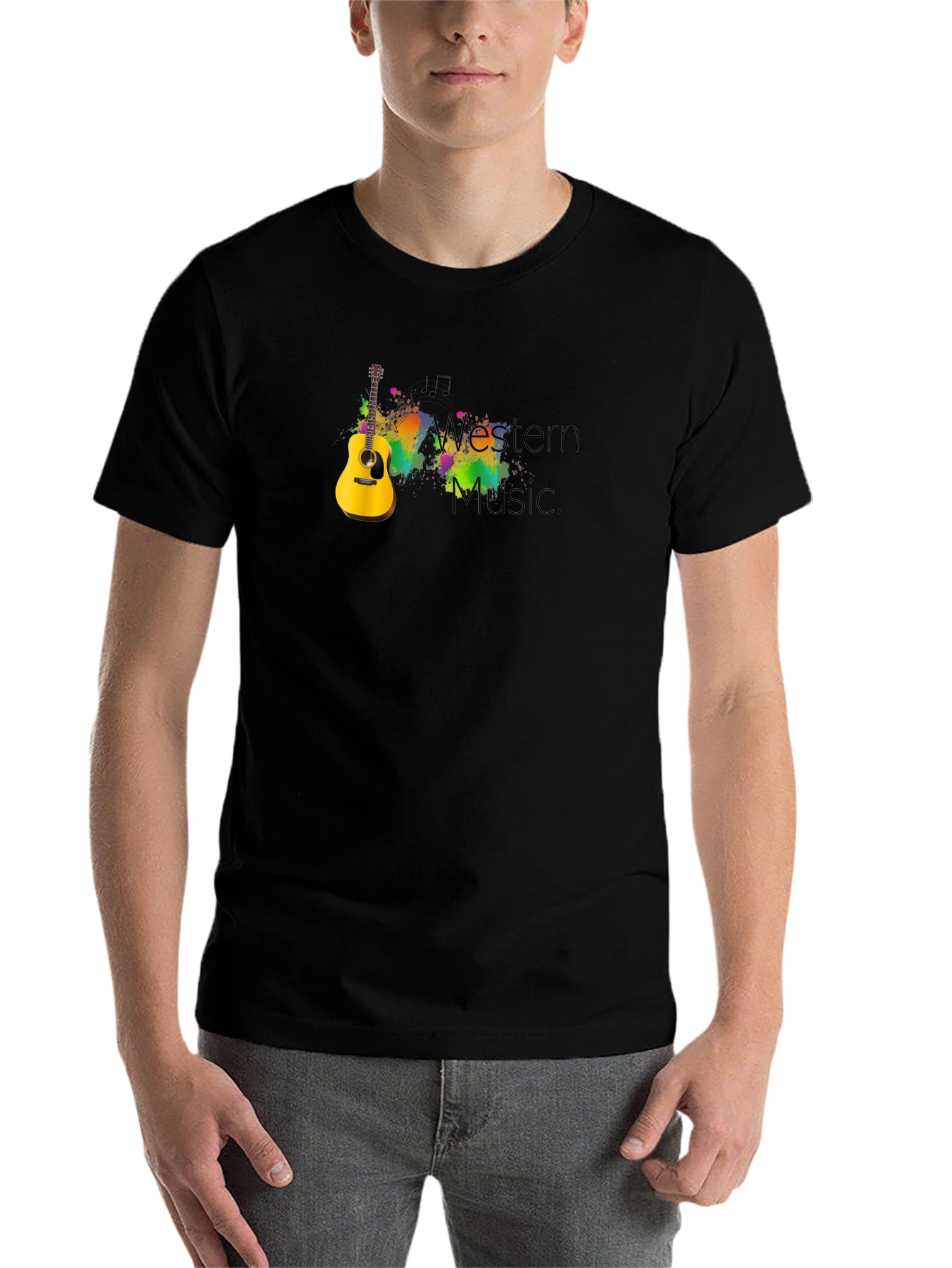 Black Western Music Graphic T-Shirt - Soft Cotton Blend view 7