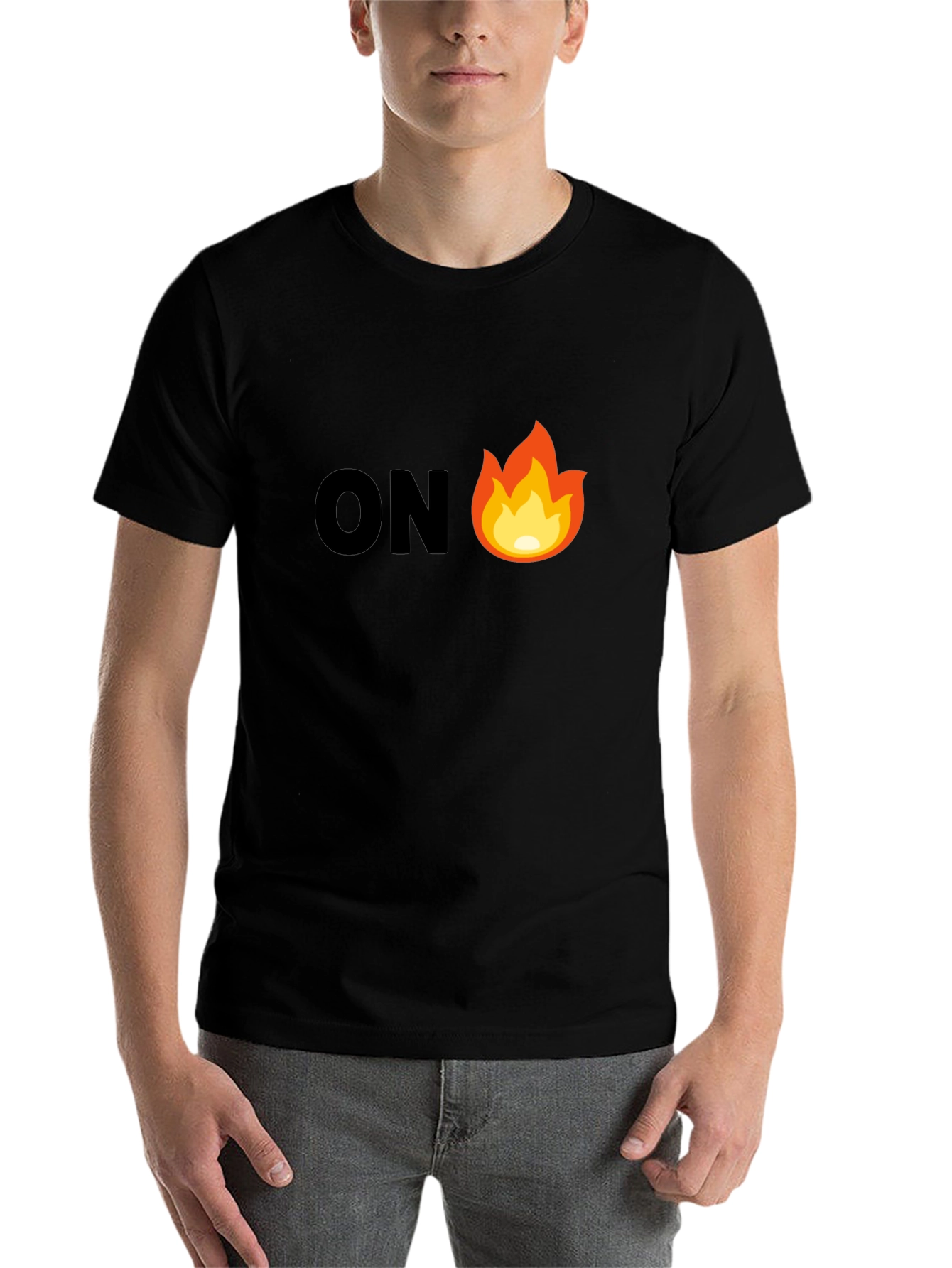 Black On Fire Graphic Tee - Men's Black T-Shirt view 7