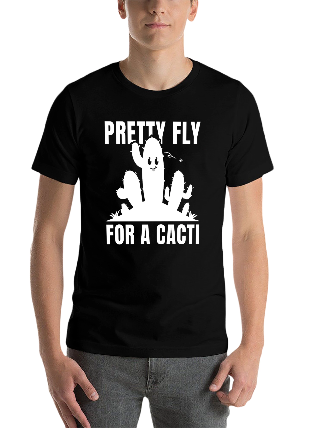 Black Funny Cacti Graphic T-Shirt - Pretty Fly Design view 7