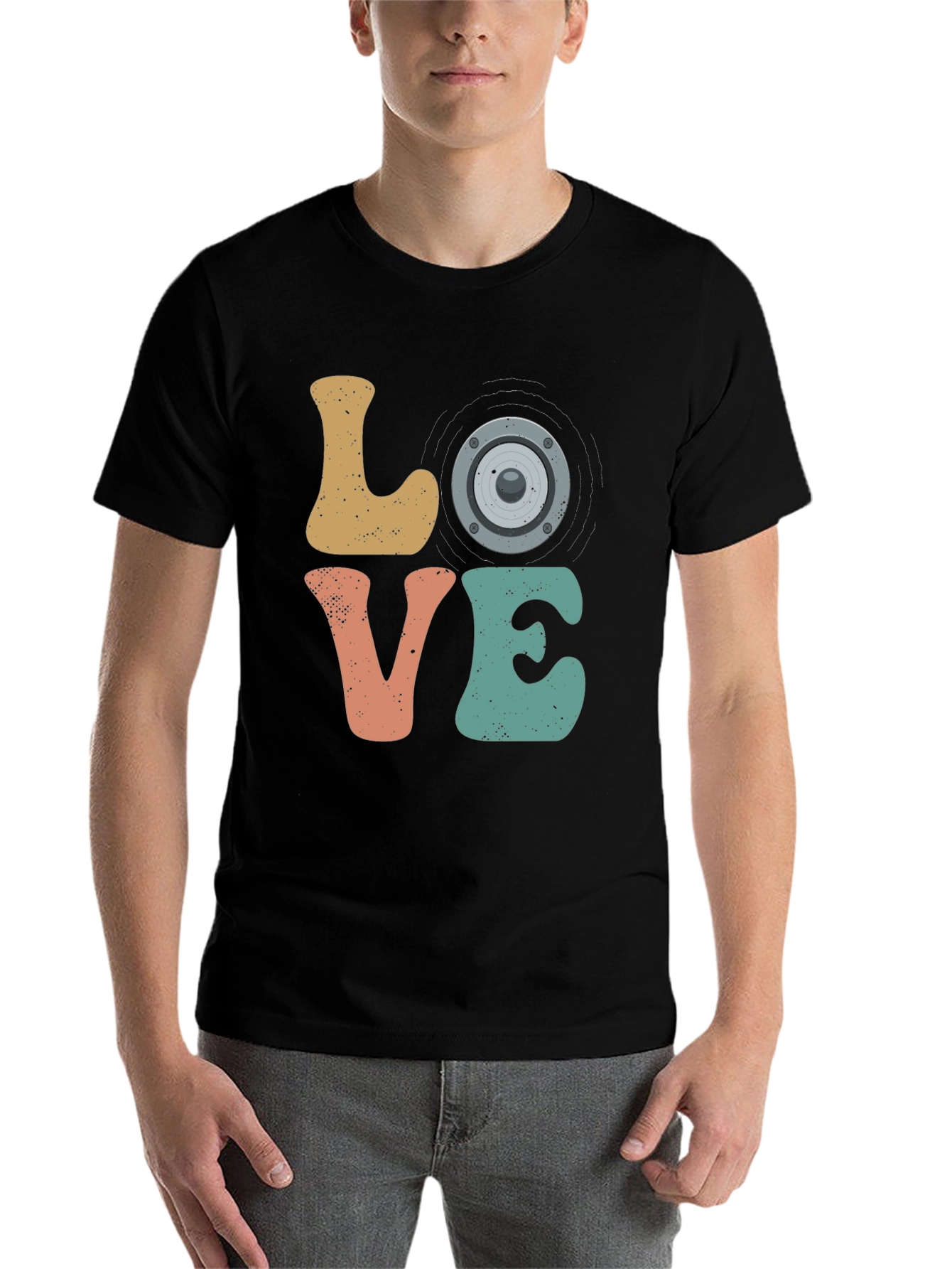 Black Love Speaker T-Shirt - Music Lover Tee view 7