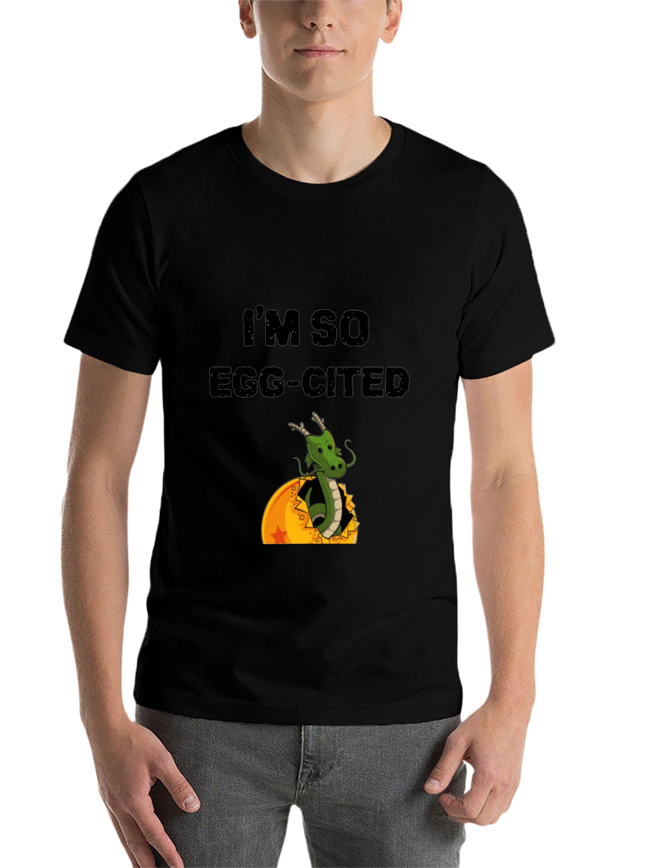 Black I'm So Egg-Cited Dragon T-Shirt view 7