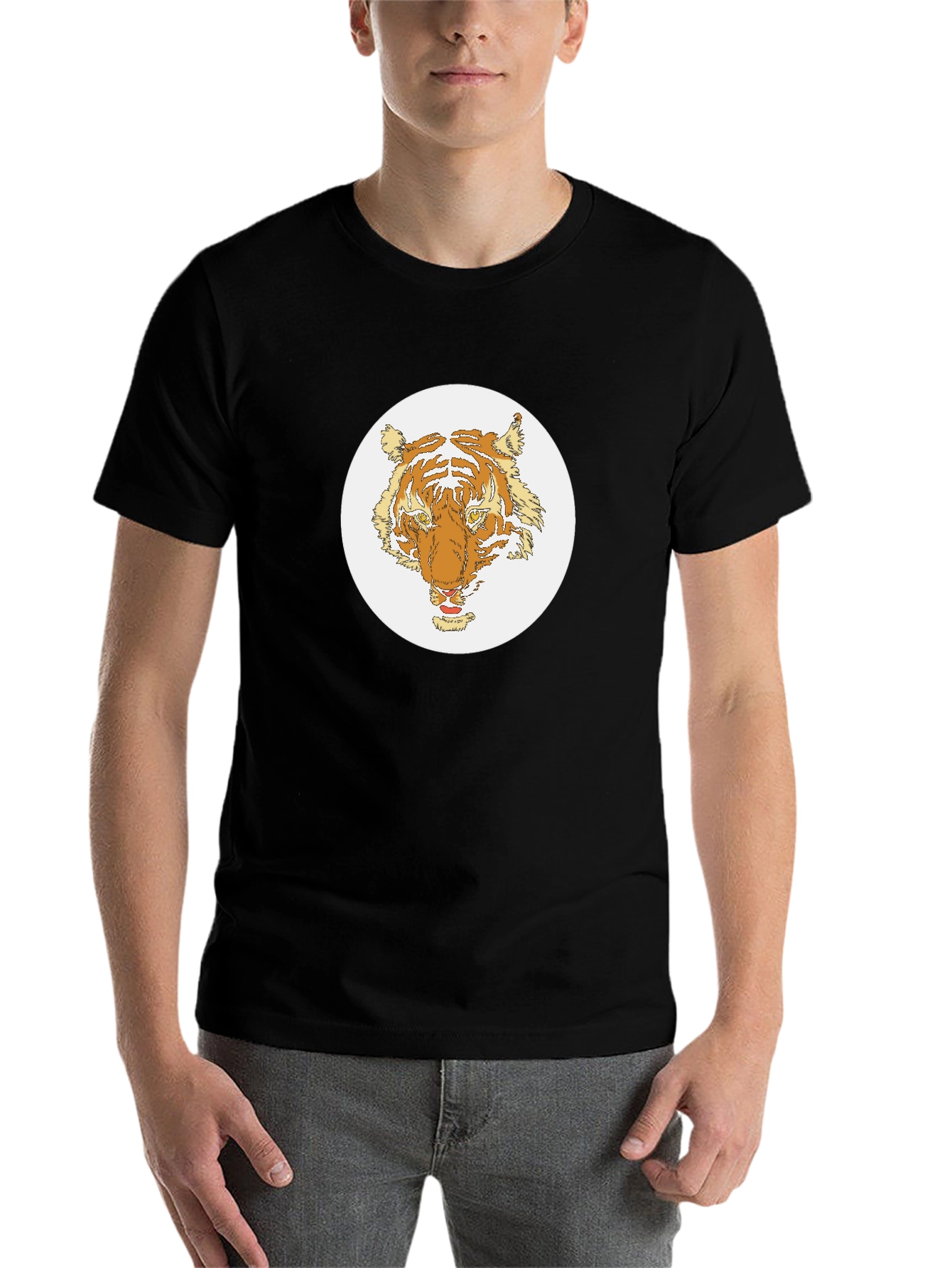 Black Tiger Graphic Tee - Black Cotton Blend view 7