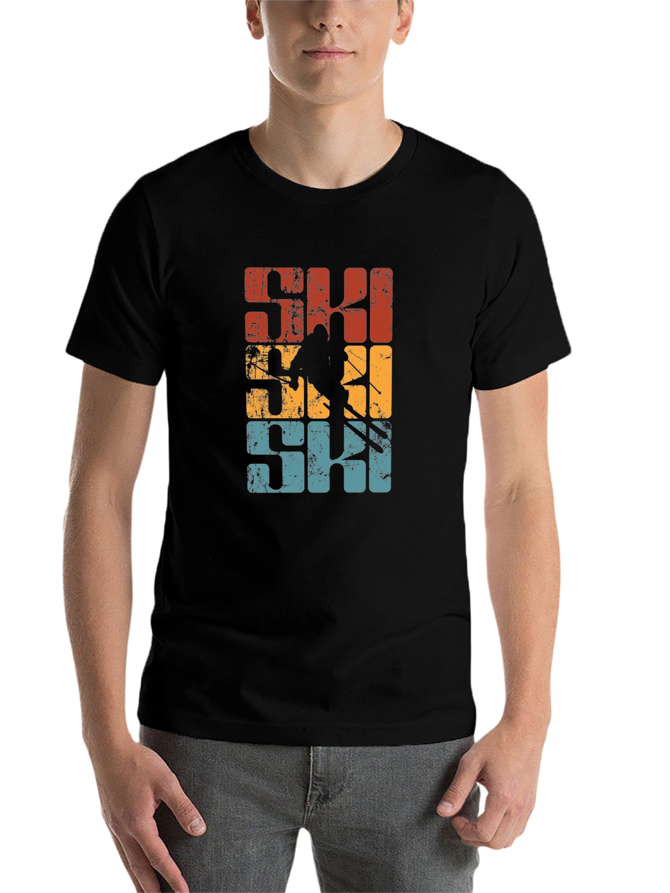 Black Retro Ski Graphic Tee view 7