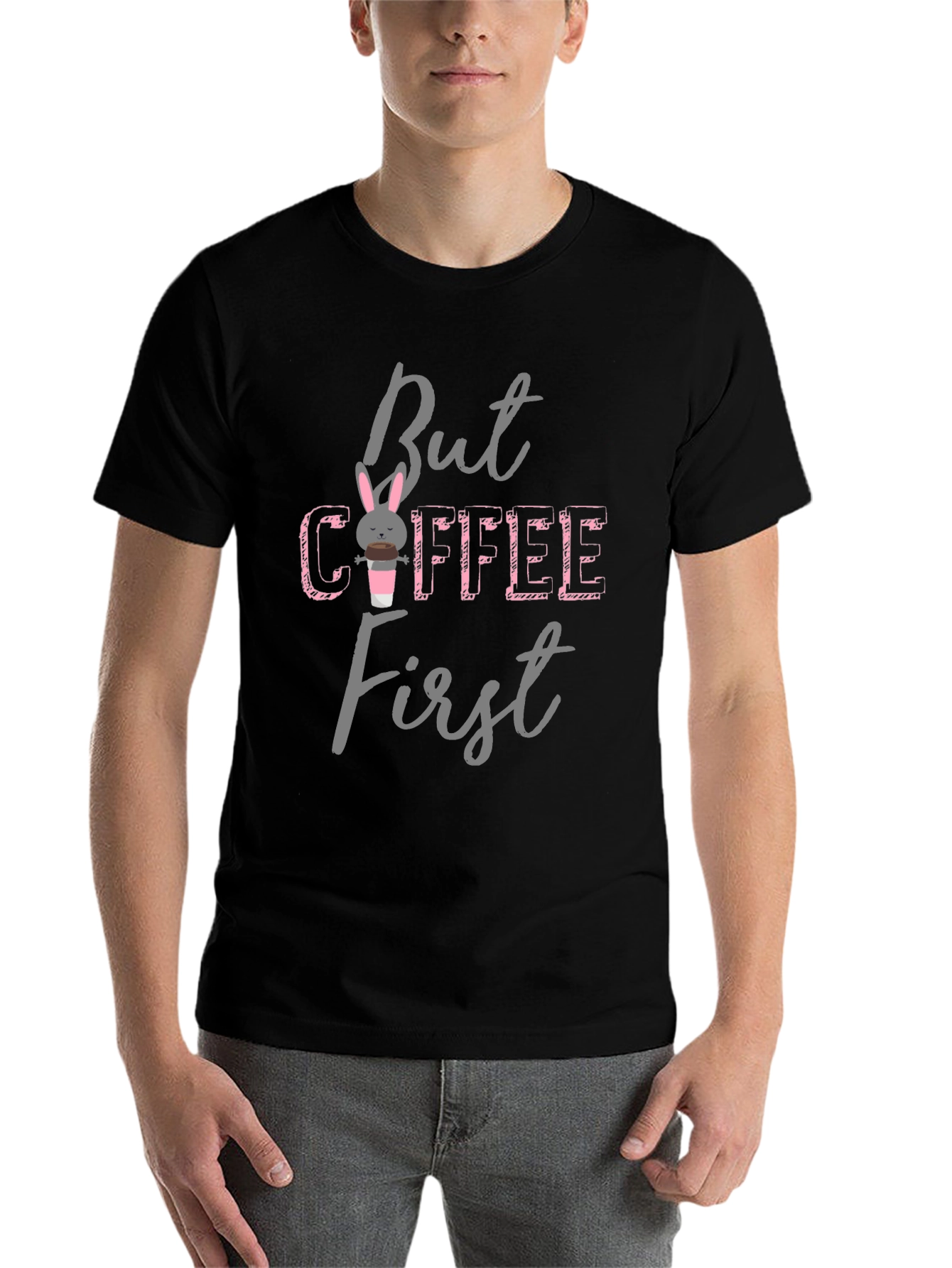 Black But Coffee First Bunny T-Shirt view 7