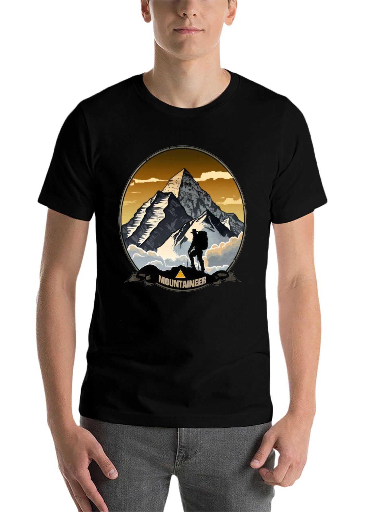 Black Mountaineer Adventure Graphic T-Shirt view 7