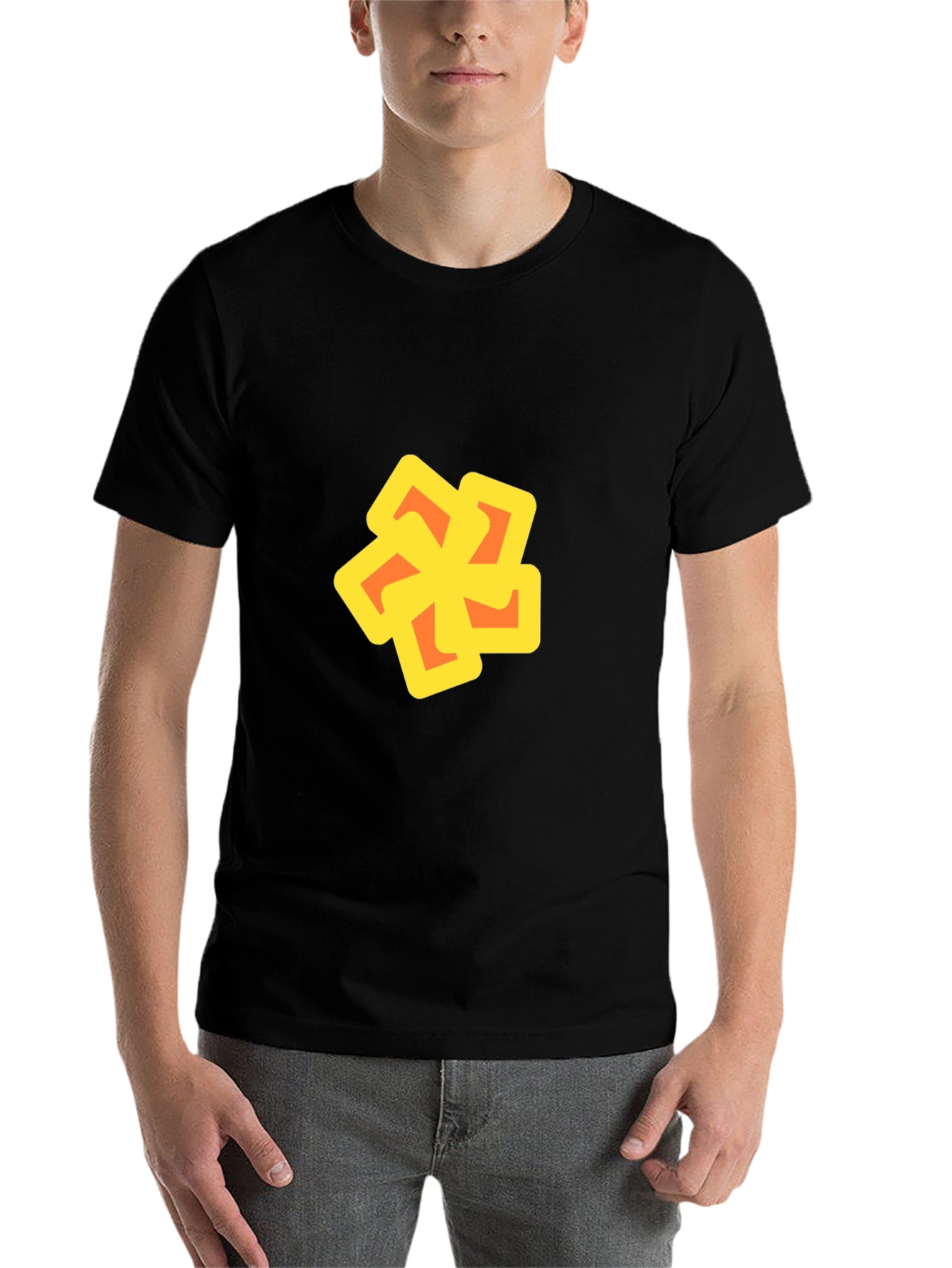 Black Abstract Graphic Black T-Shirt view 7