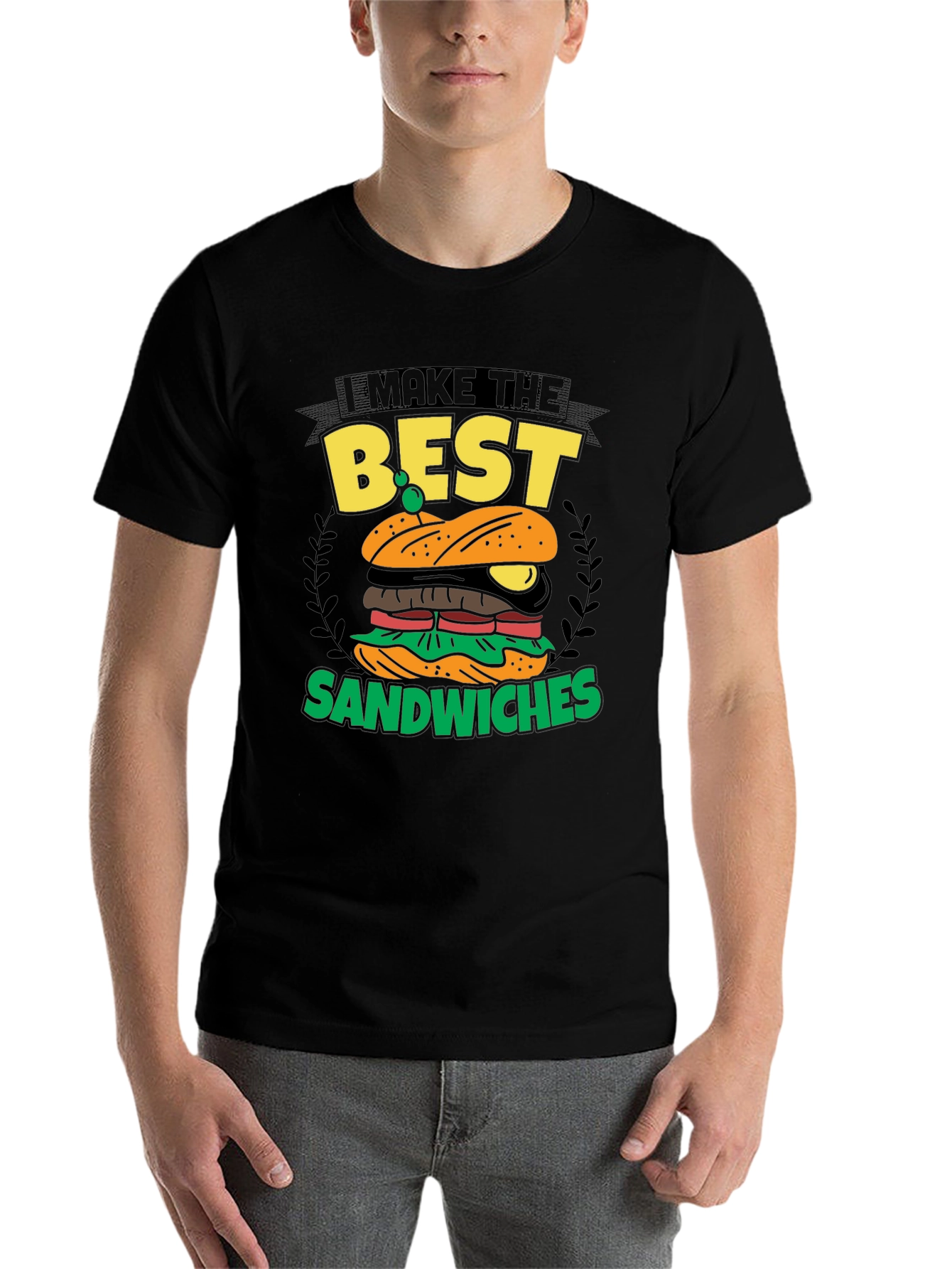 Black I Make the Best Sandwiches Black Graphic T-Shirt view 7