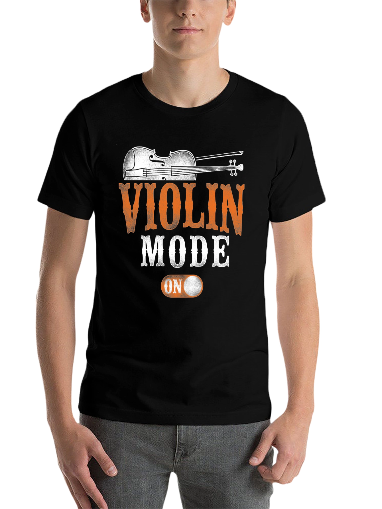 Black Violin Mode On T-Shirt | Musician Apparel view 7