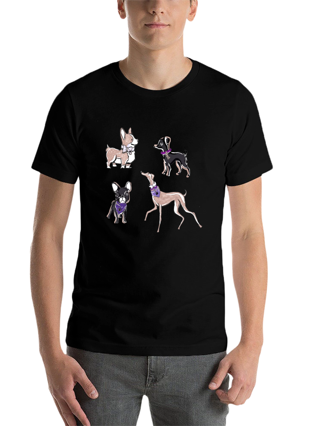 Black Dog Breeds T-Shirt view 7