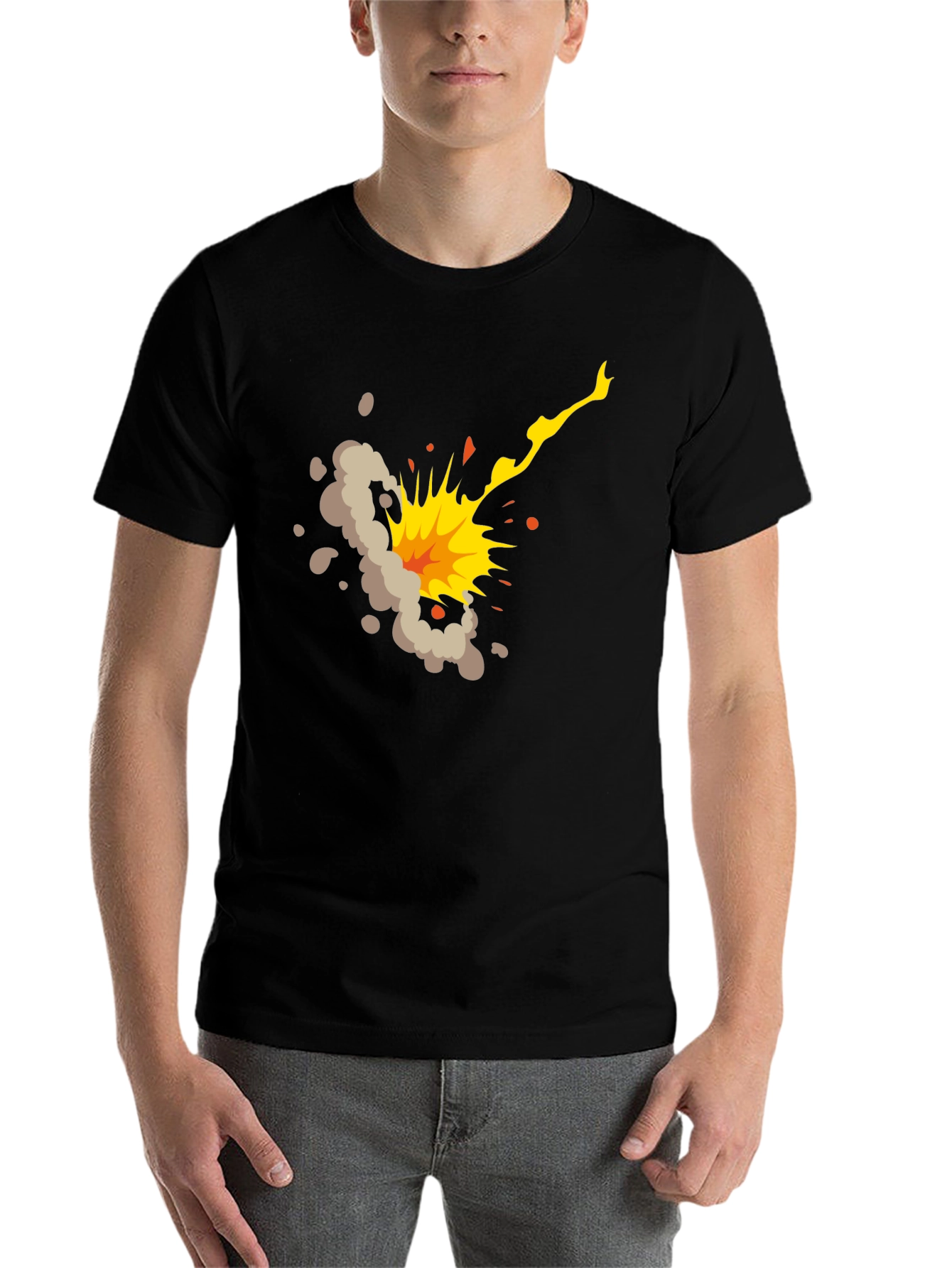 Black Explosion Graphic Black T-Shirt view 7