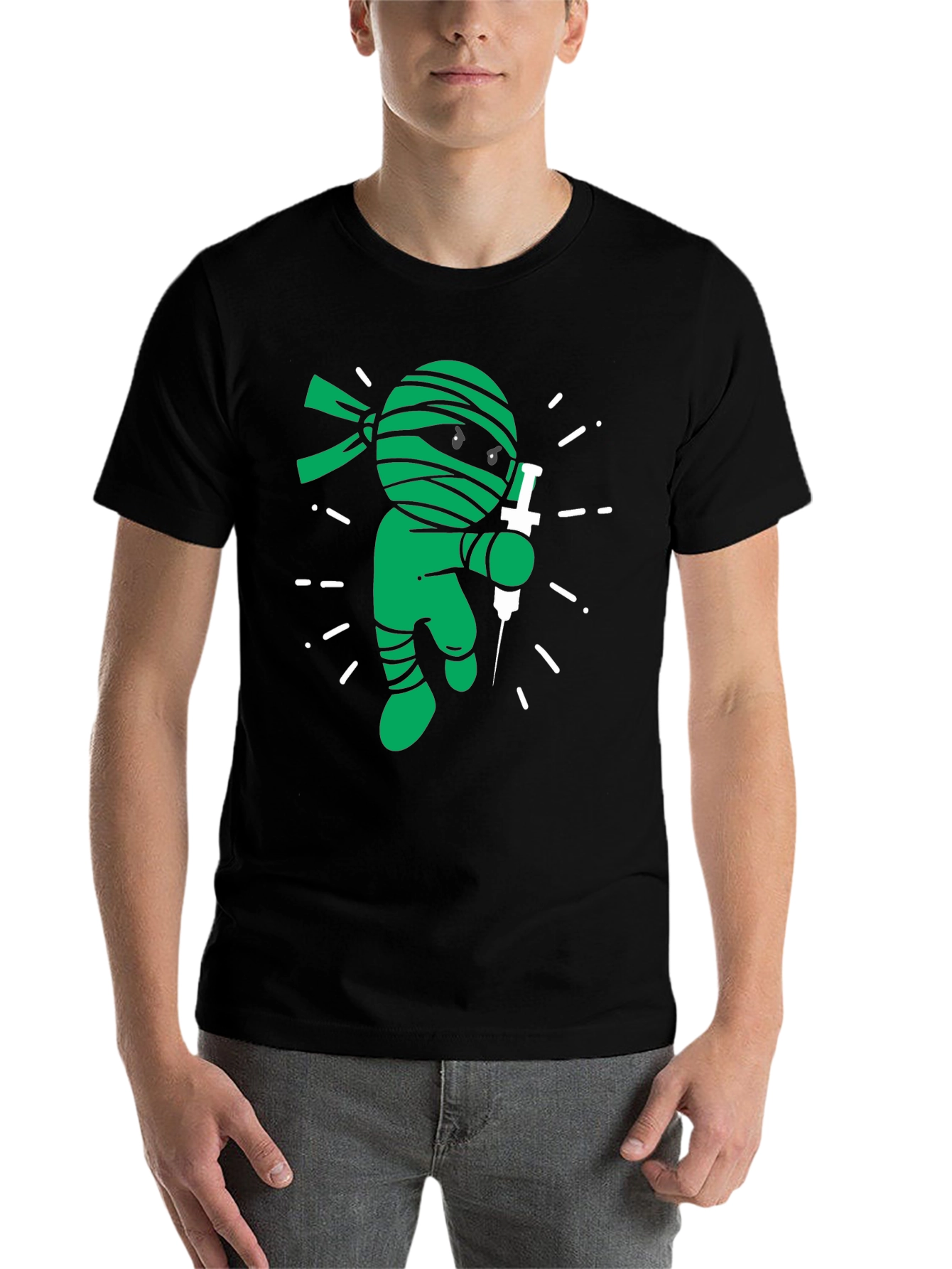 Black Vaccine Ninja Black T-Shirt view 7