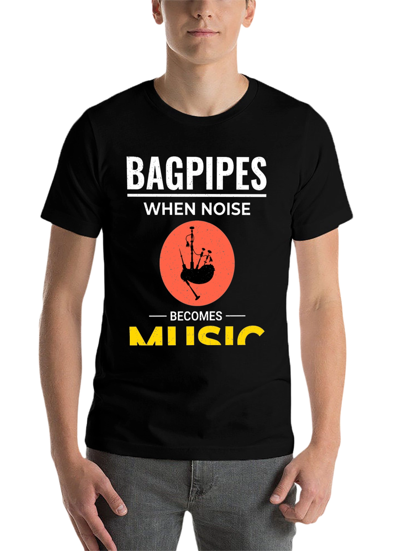 Black Bagpipes When Noise Becomes Music T-Shirt view 7