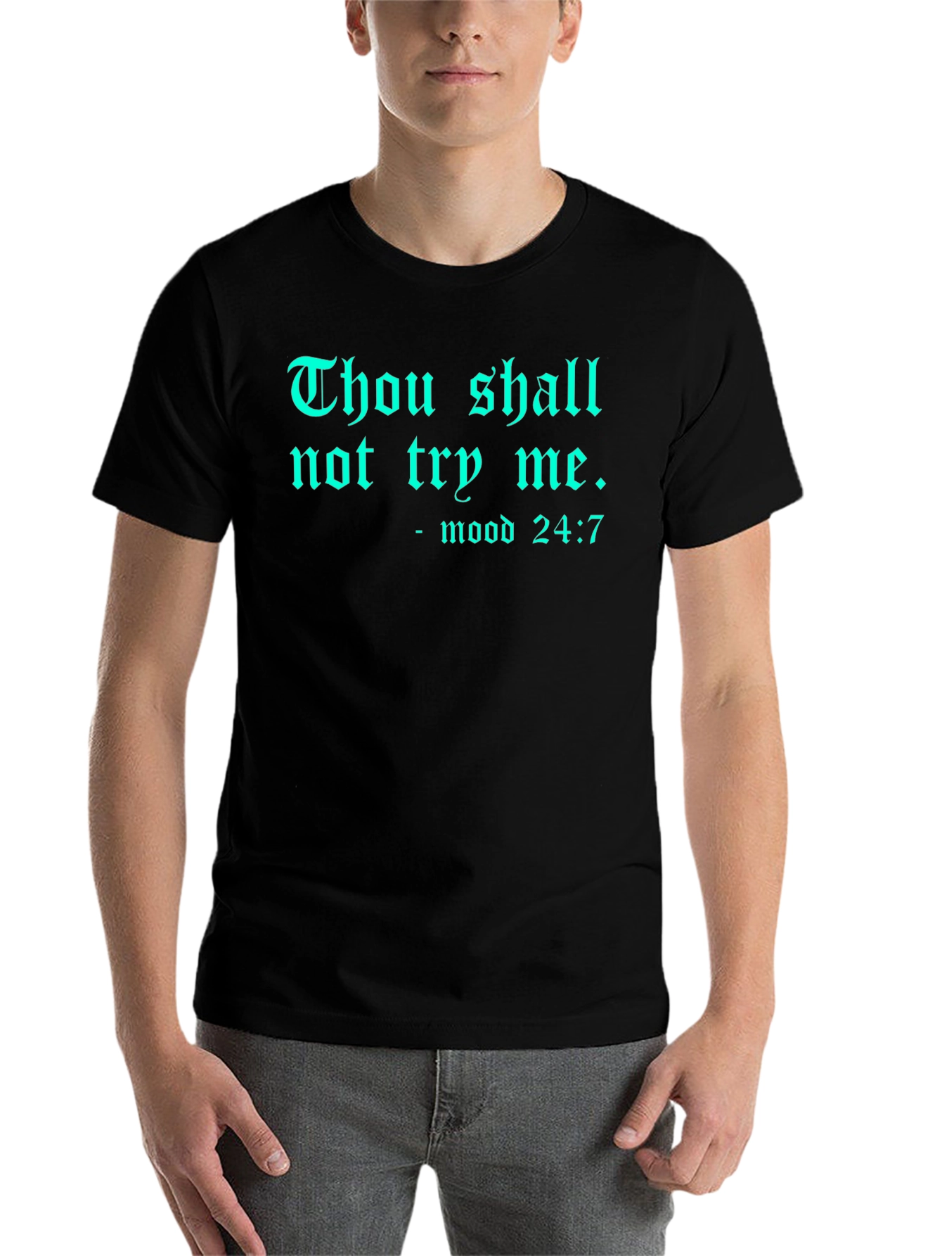 Black Thou Shall Not Try Me Graphic Tee view 7