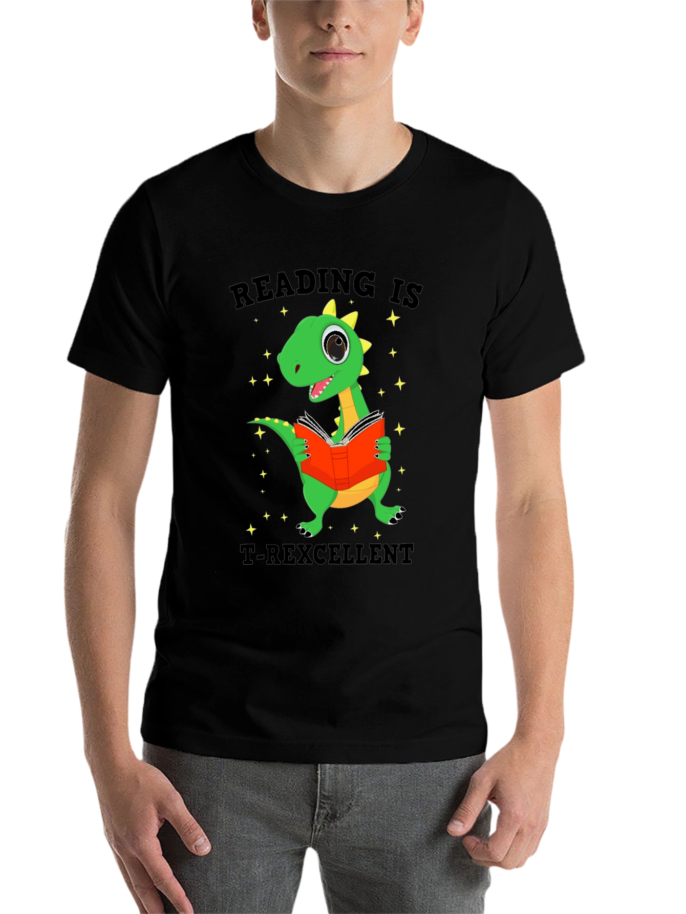 Black Reading is T-Rexcellent T-Shirt view 7