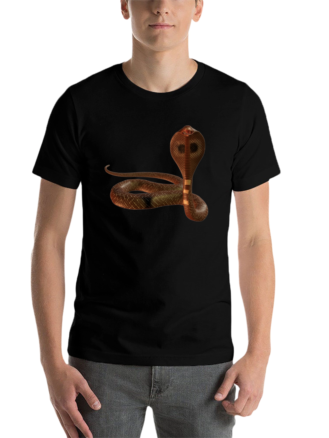 Black Cobra Snake Graphic Black T-Shirt view 7