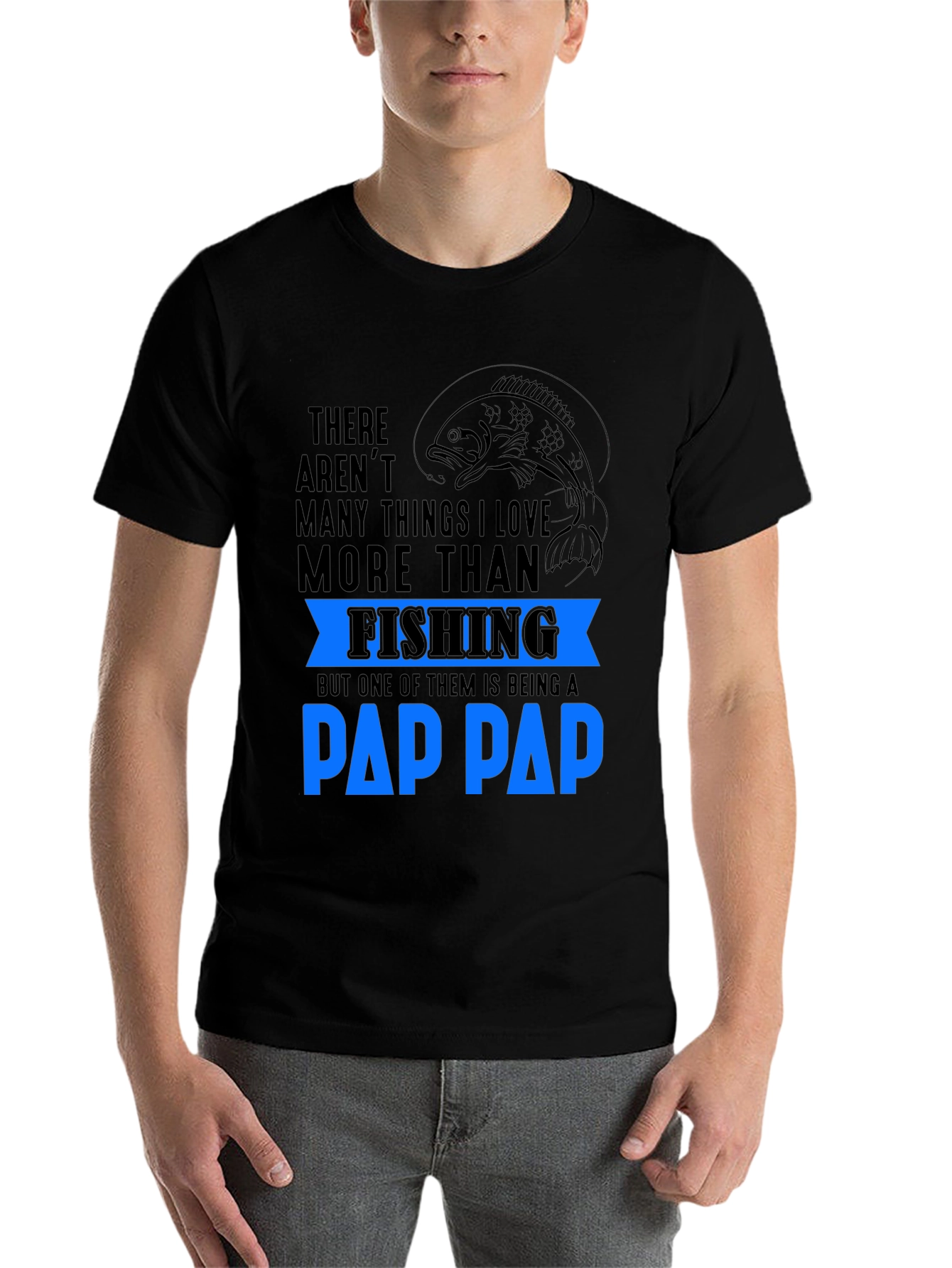 Black Fishing Pap Pap T-Shirt view 7