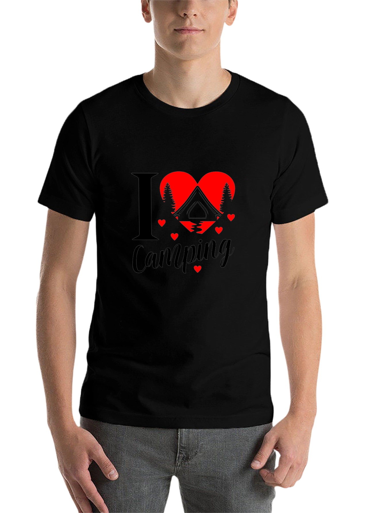 Black I Heart Camping Graphic T-Shirt view 7