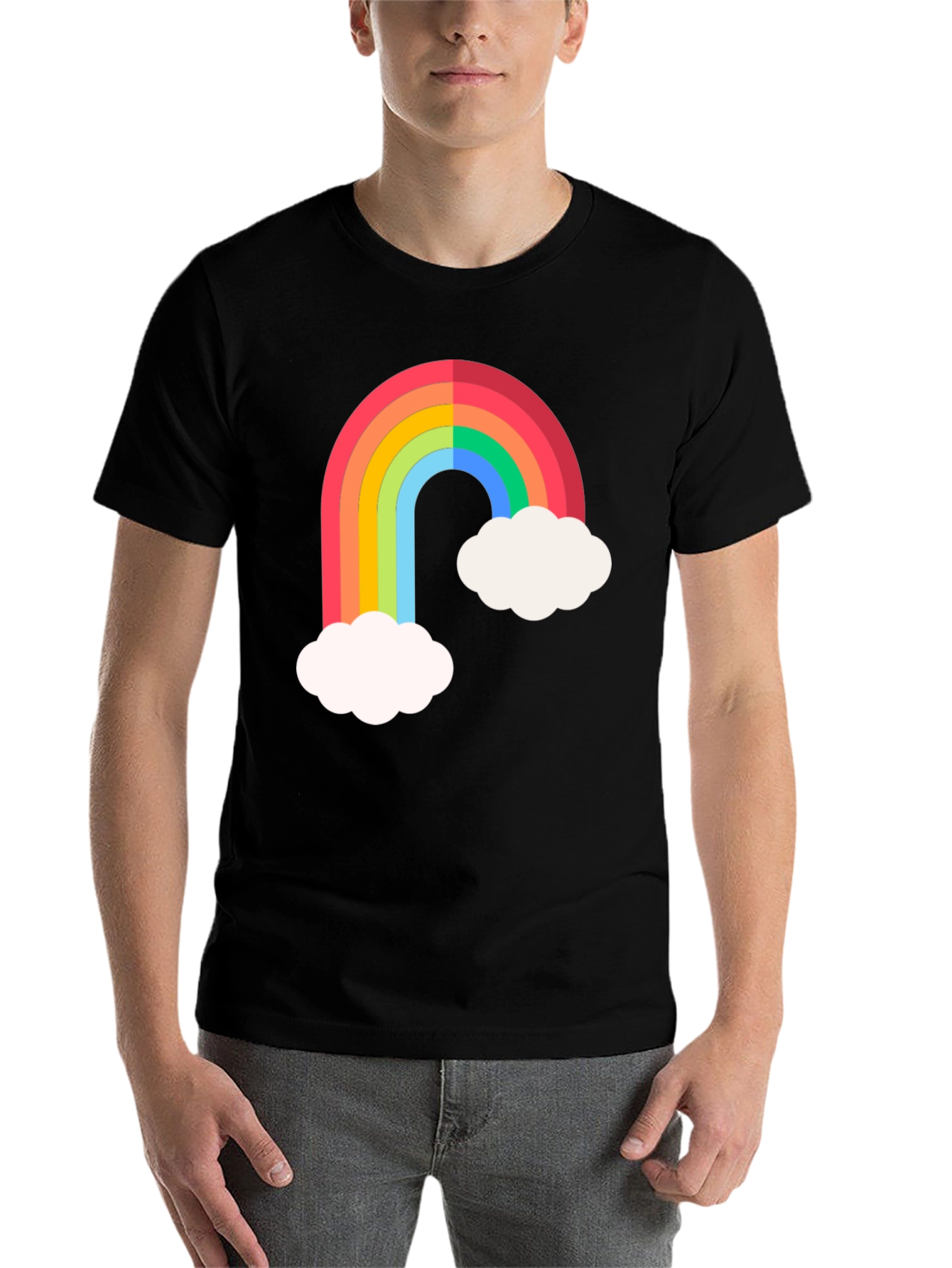 Black Rainbow & Cloud Graphic Tee view 7