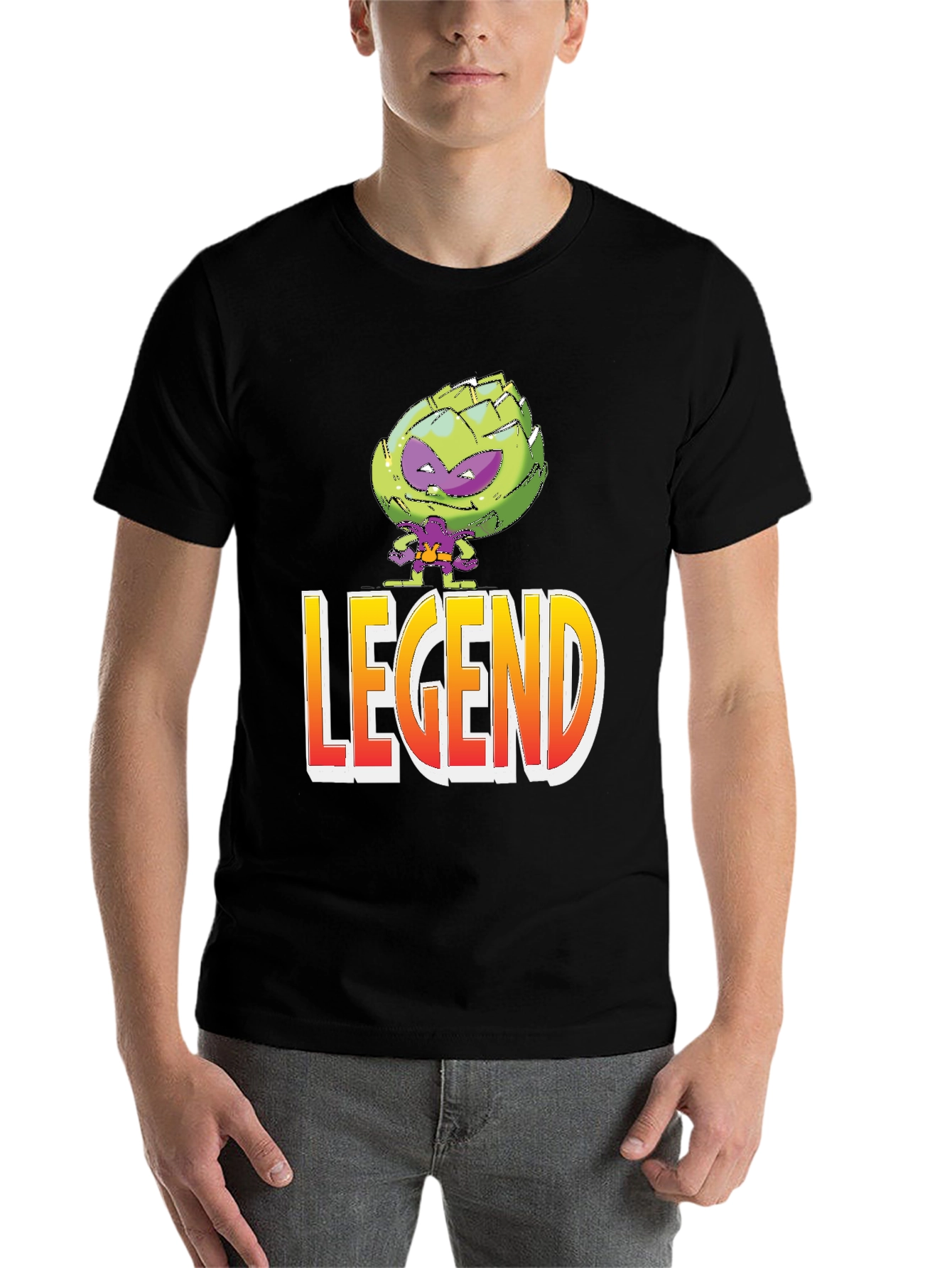 Black Artichoke Legend Graphic T-Shirt - Black Cotton Tee view 7
