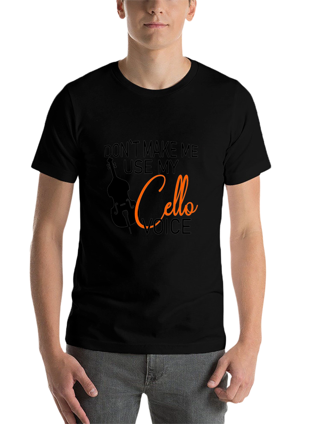 Black Cello Voice T-Shirt - Funny Musician Tee view 7